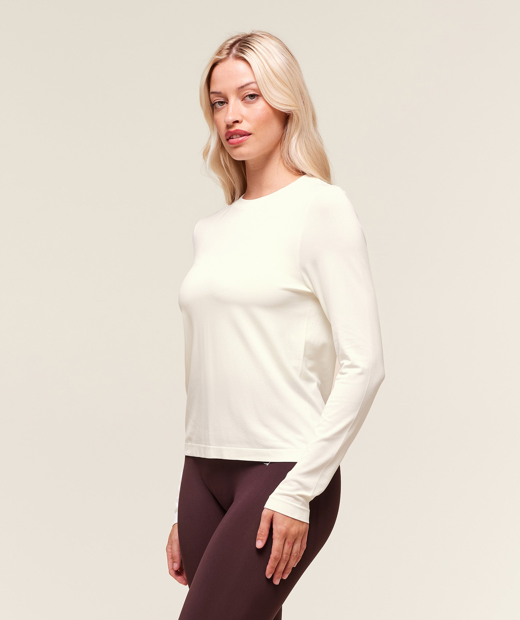 Gymshark Everyday Seamless Long Sleeve Top - Soft White