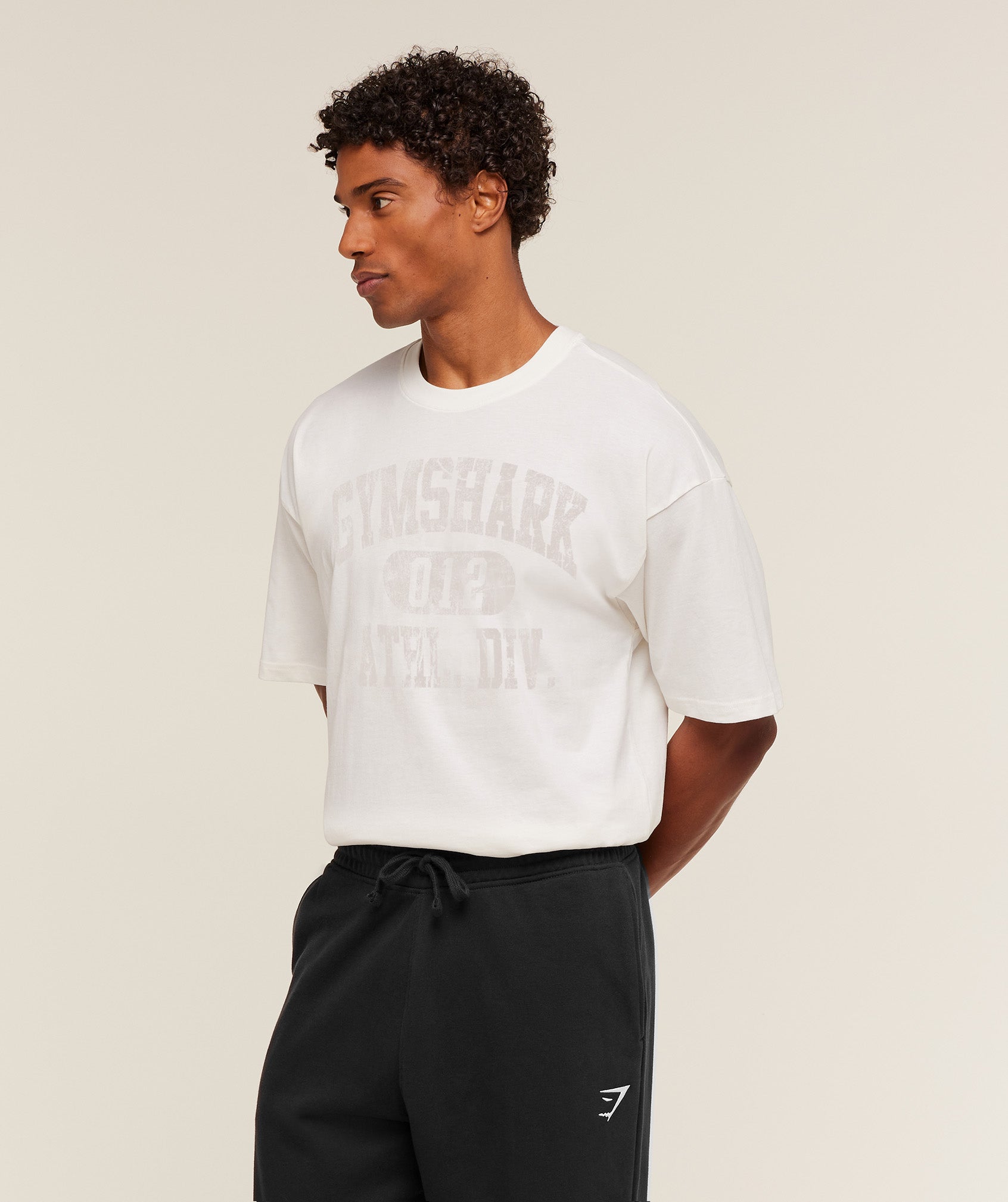 Gymshark Athletic Division Graphic T-Shirt - GS Soft White