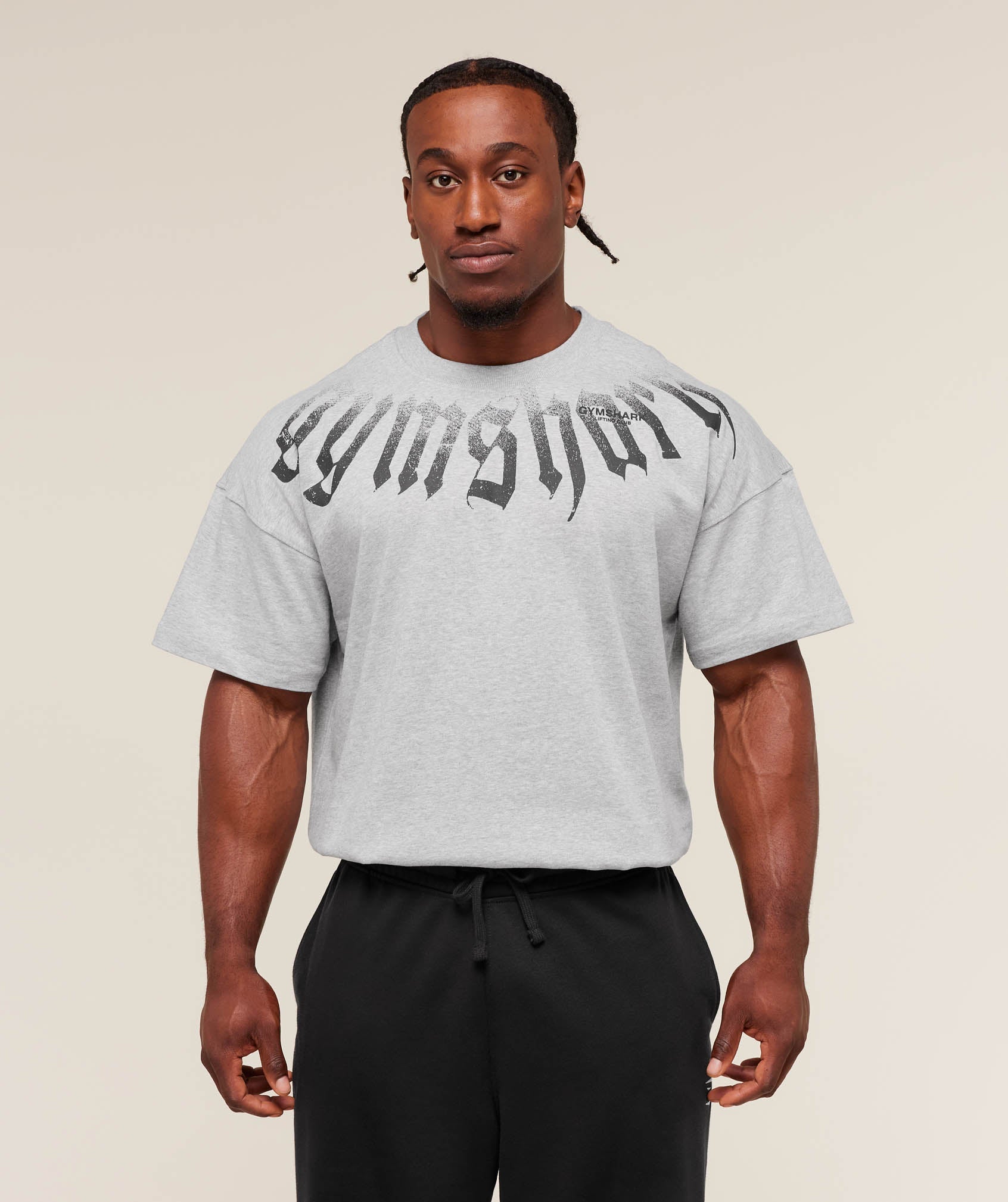 Gymshark Fade Graphic T-Shirt - Light Grey Core Marl