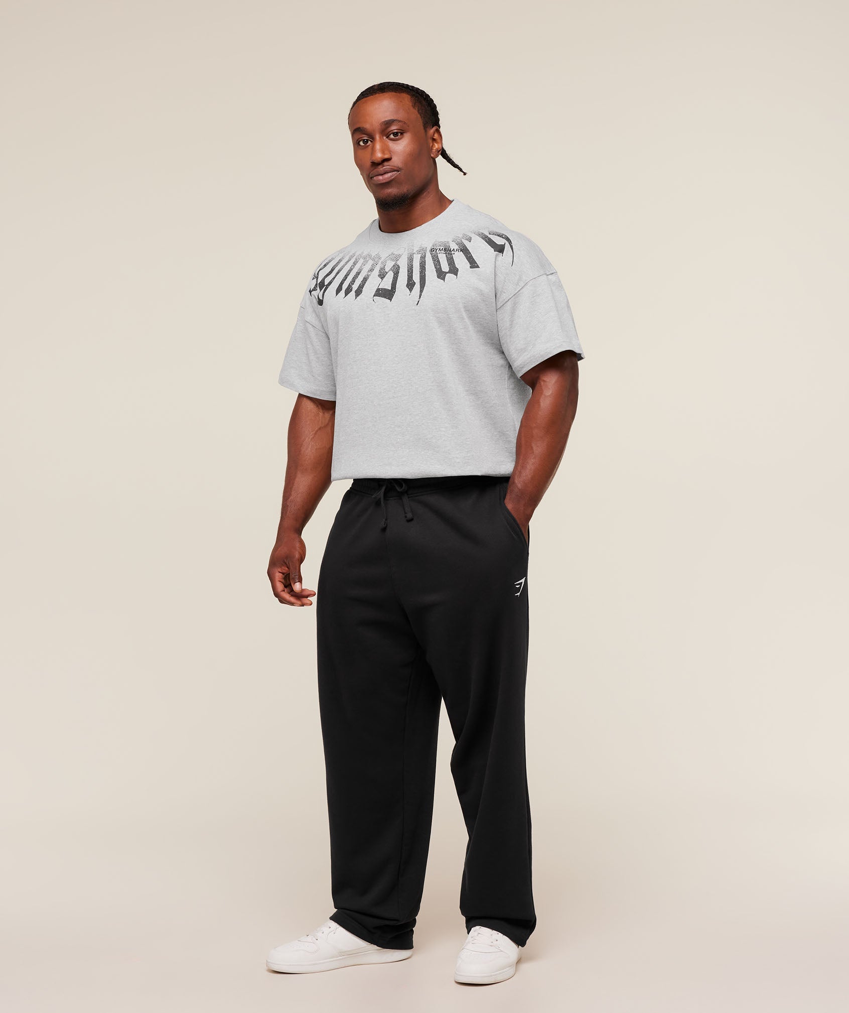 Gymshark Fade Graphic T-Shirt - Light Grey Core Marl