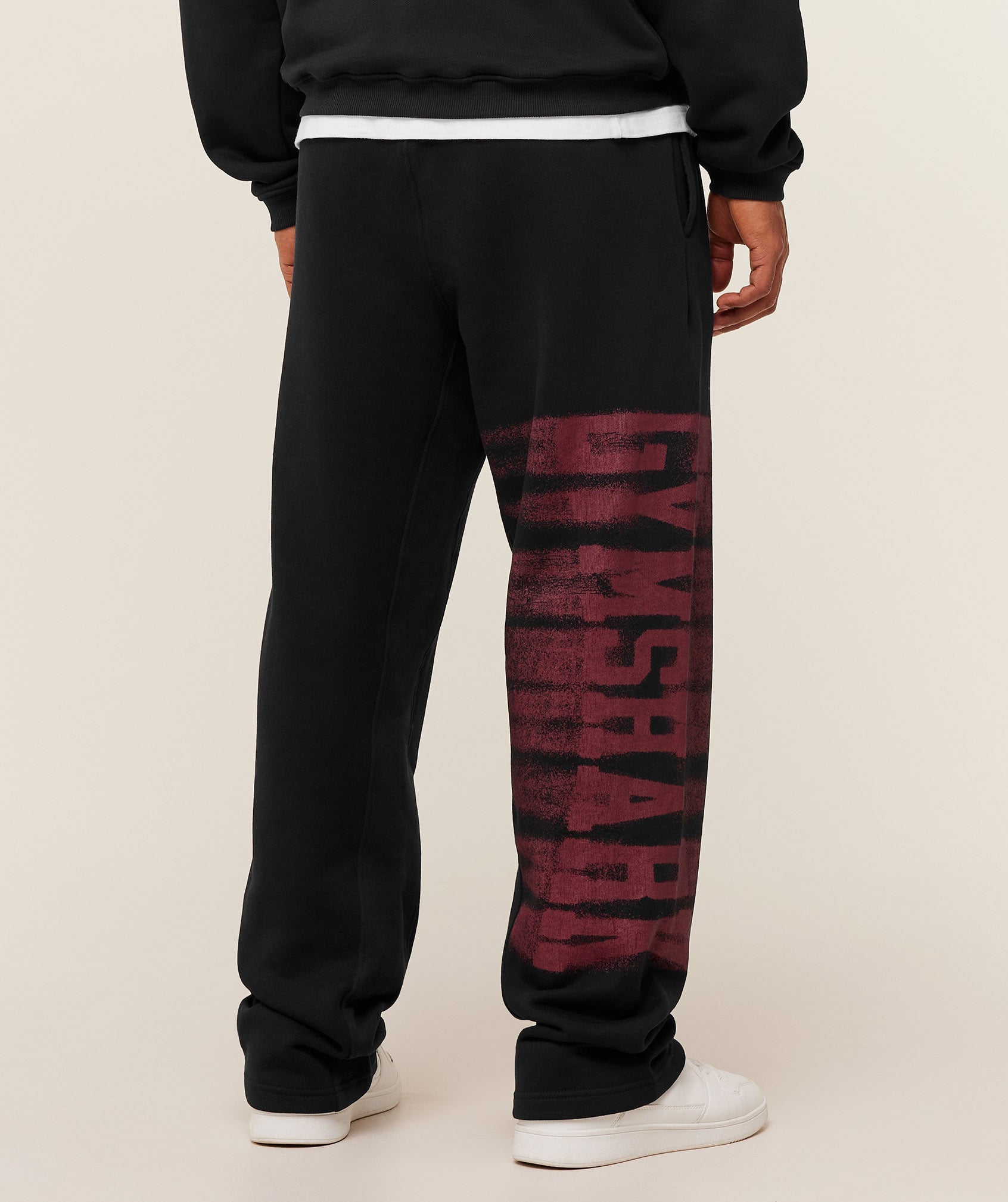 Gymshark Fade Graphic Straight Leg Pants - Black/Sets Red