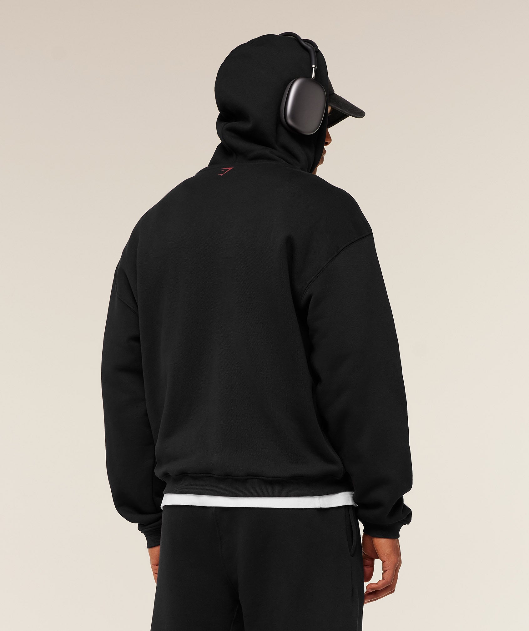 Gymshark Fade Graphic Zip Through Hoodie - Black/Sets Red