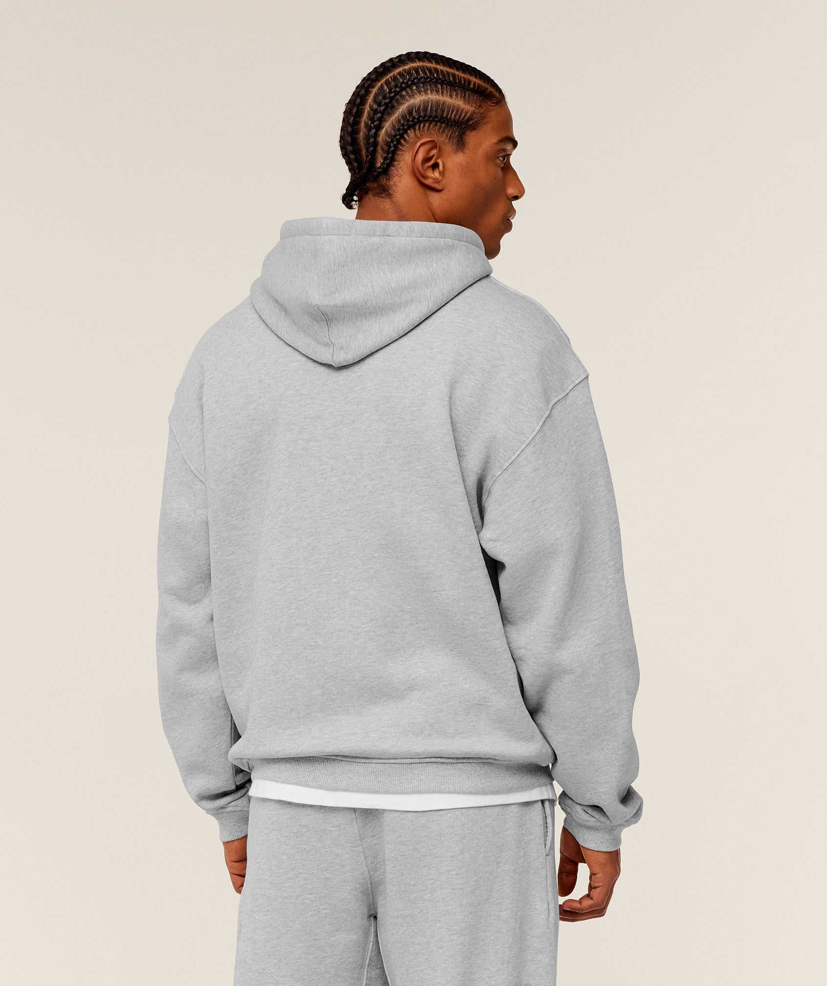 Gymshark Fade Graphic Zip Through Hoodie - Light Grey Core Marl