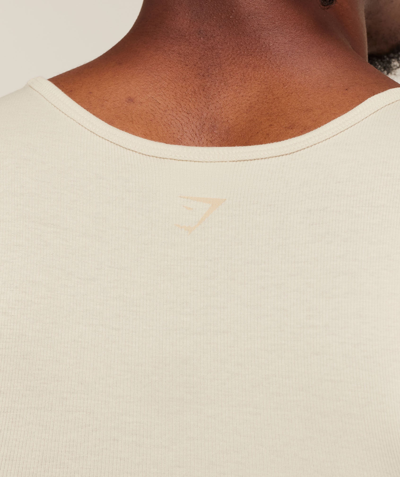 Gymshark GSLC Ribbed Tank - Oat White