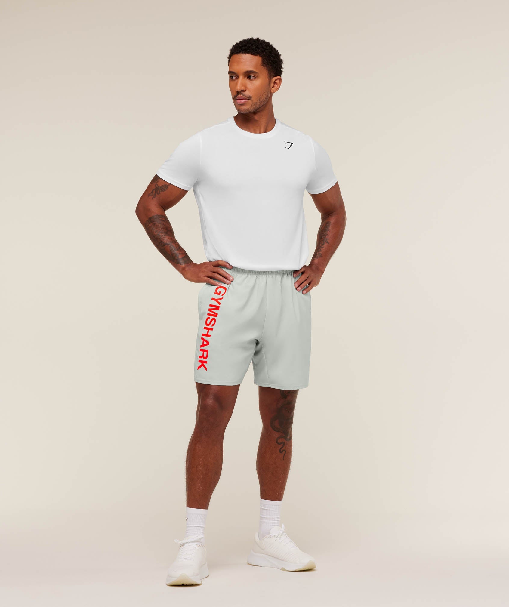 Gymshark Conditioning 7" Shorts - Light Grey