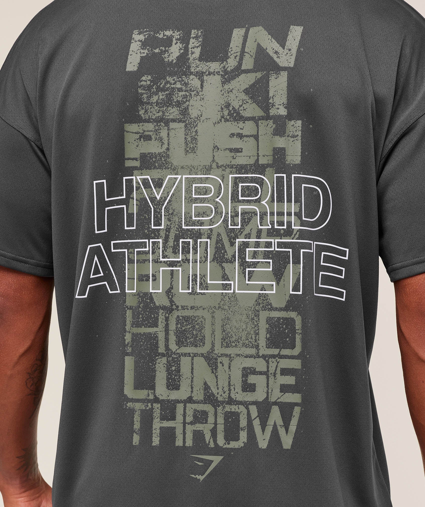 Gymshark Hybrid Athlete T-Shirt - Onyx Grey
