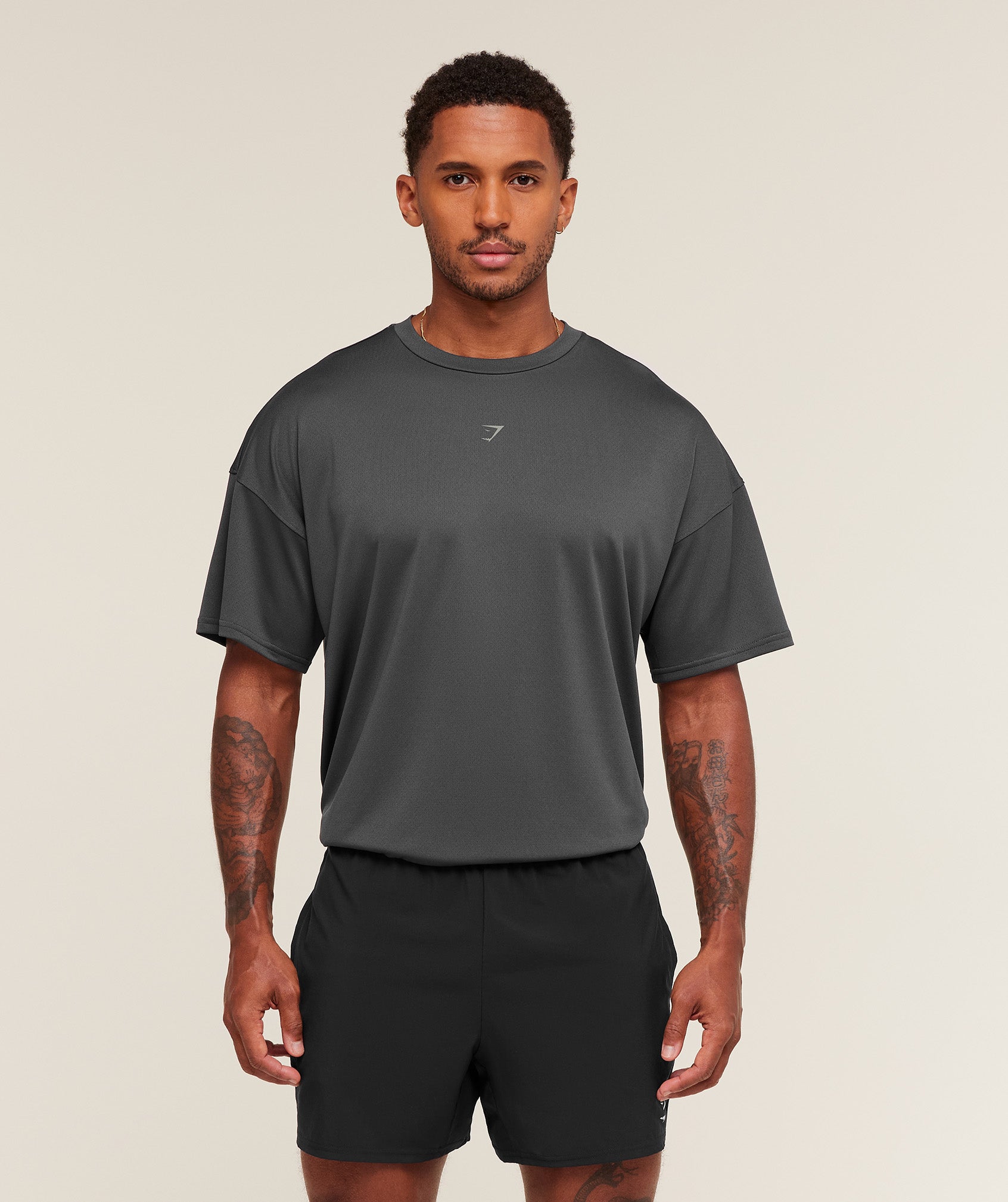 Gymshark Hybrid Athlete T-Shirt - Onyx Grey