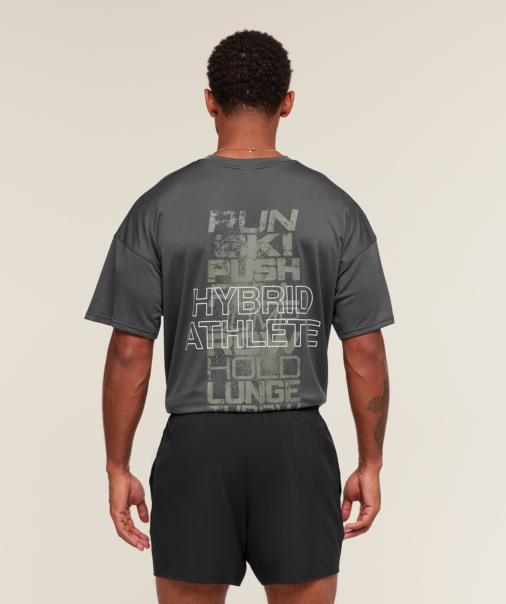 Gymshark Hybrid Athlete T-Shirt - Onyx Grey