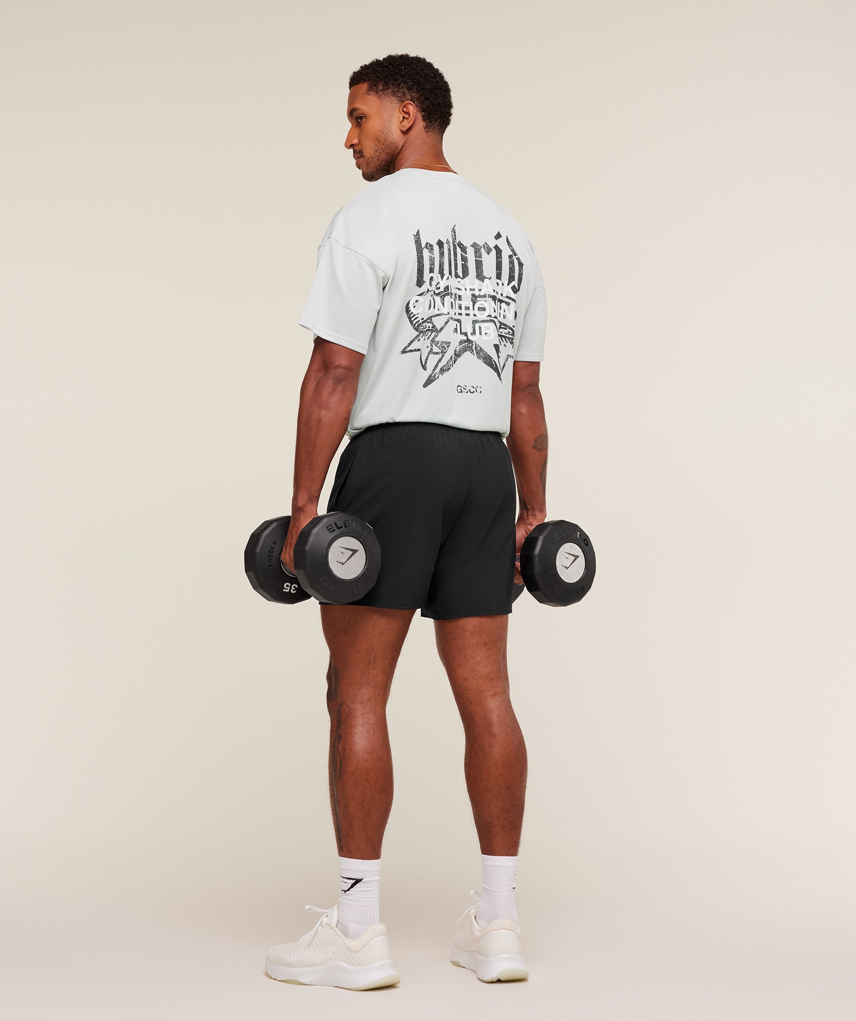 Gymshark Hybrid Graphic T-Shirt - Light Grey