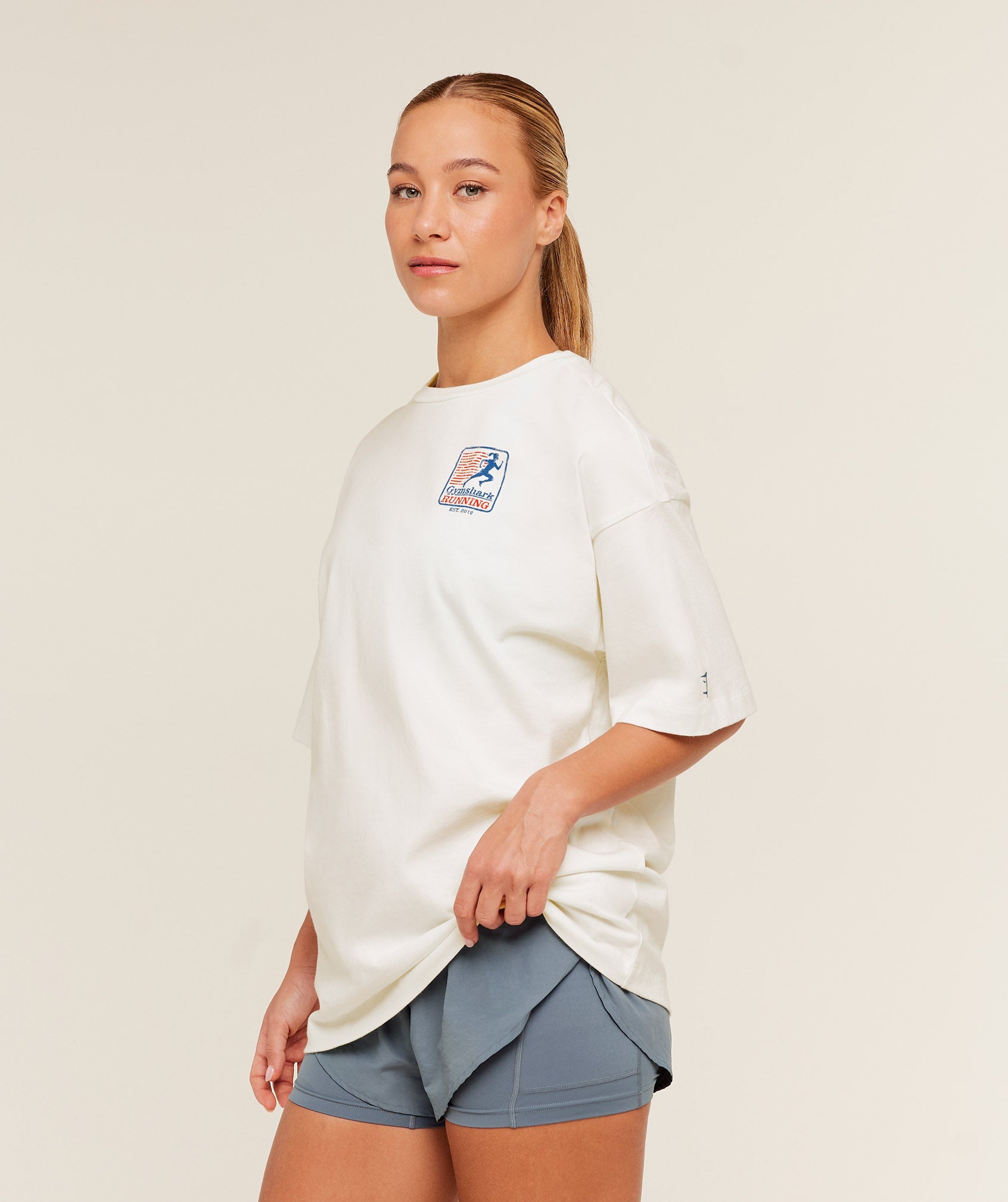 Gymshark Run Club Graphic Short Sleeve T-Shirt - GS Soft White