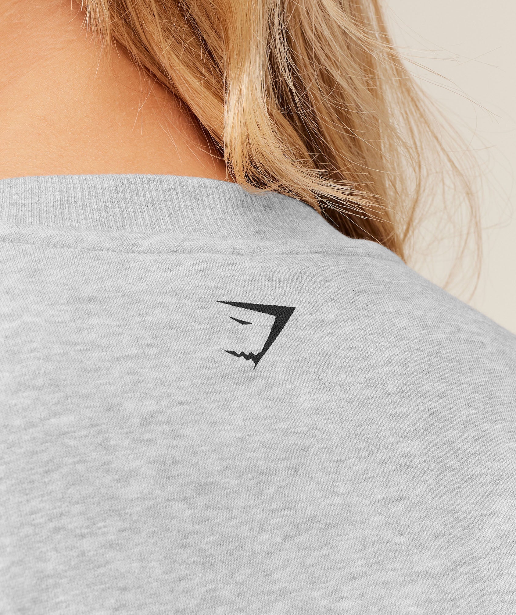 Gymshark Worn Crest Graphic Sweatshirt - Light Grey Core Marl