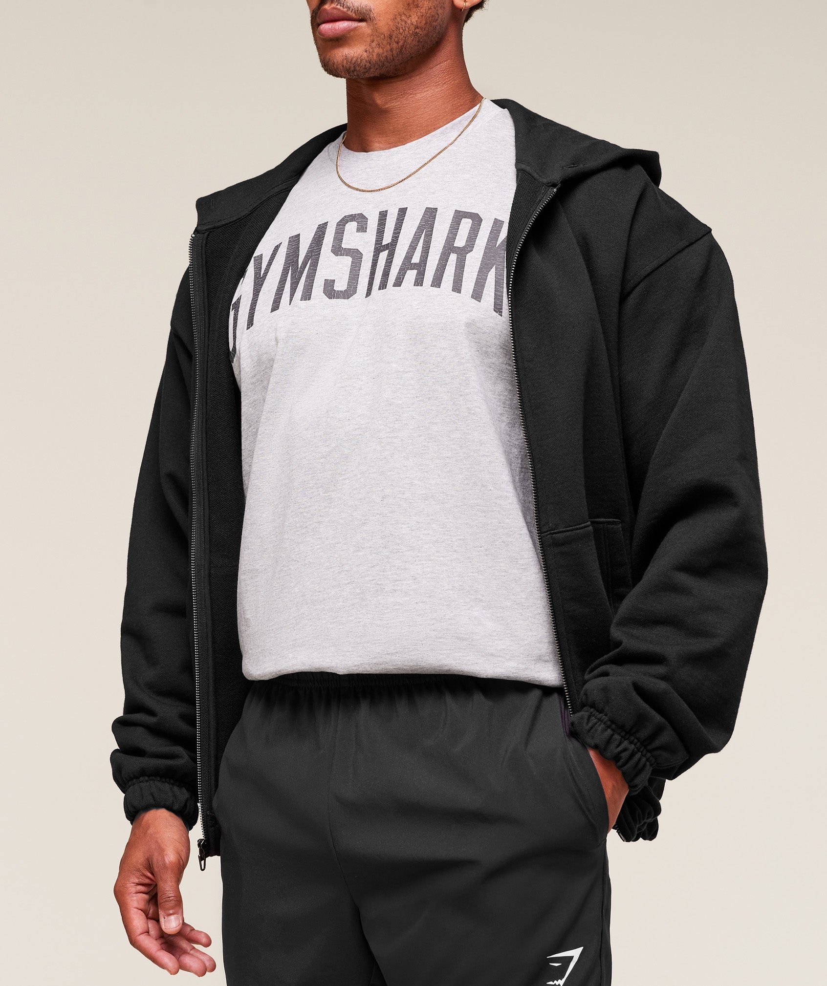 Gymshark Worn Graphic T-Shirt - Light Grey Core Marl