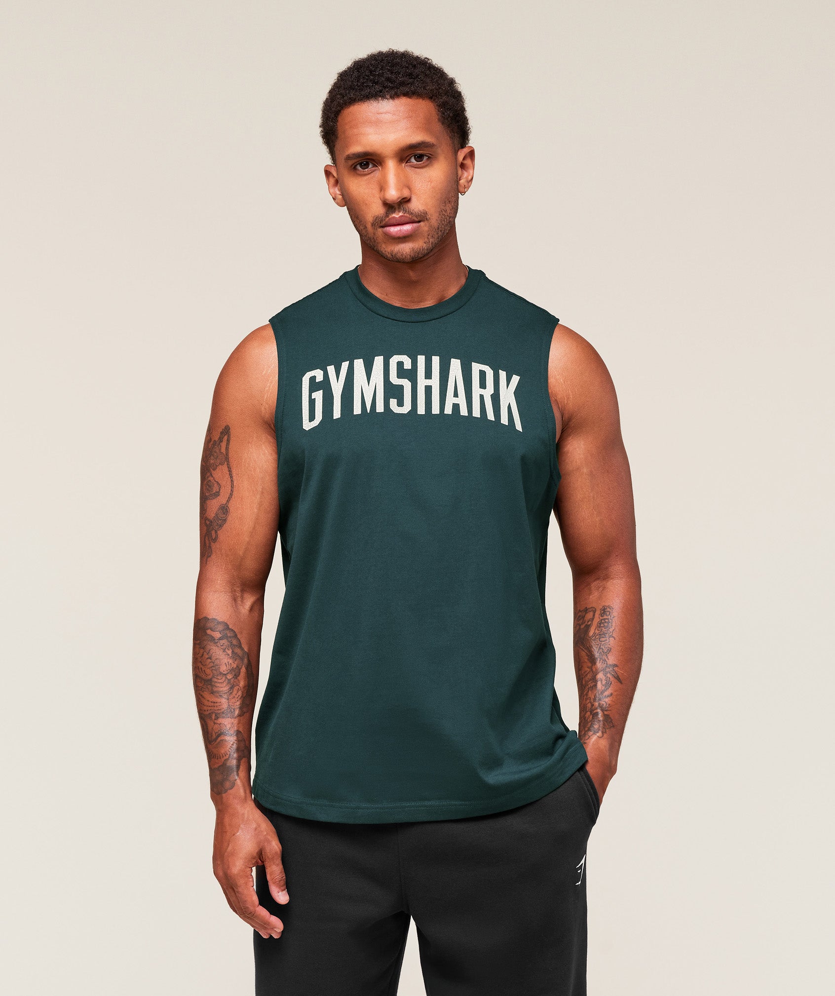 Gymshark Worn Graphic Tank - Deep Petrol Blue