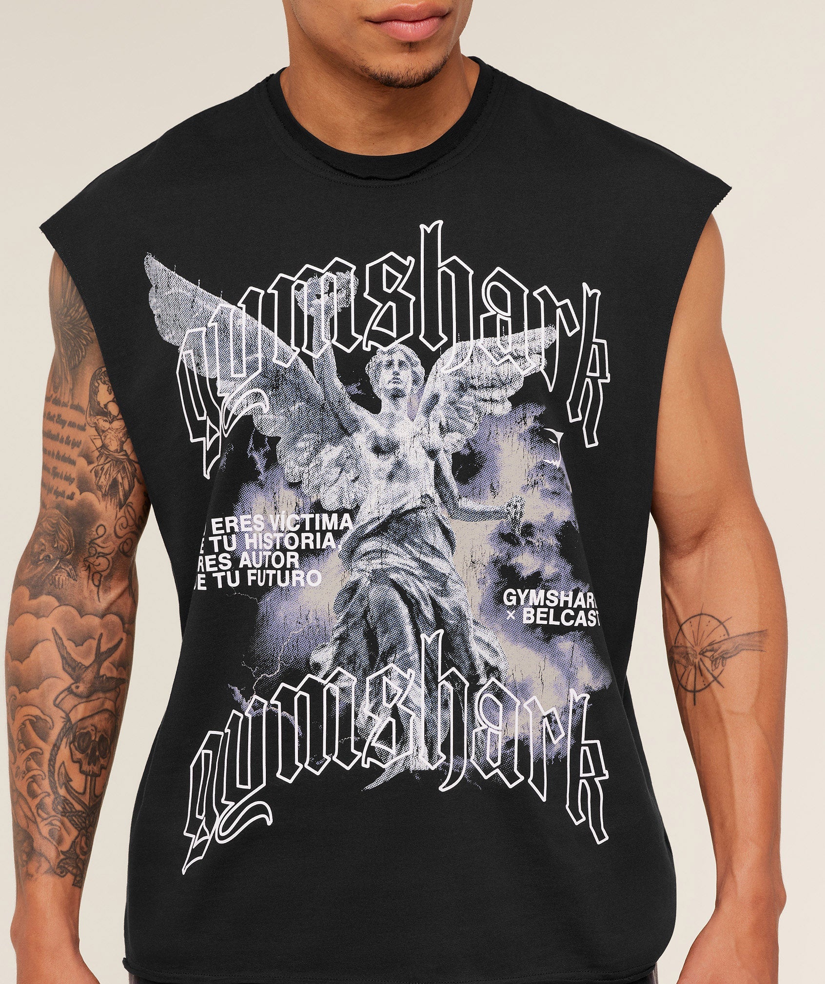 Gymshark x Carlos Belcast Cut off Tee - GS Black