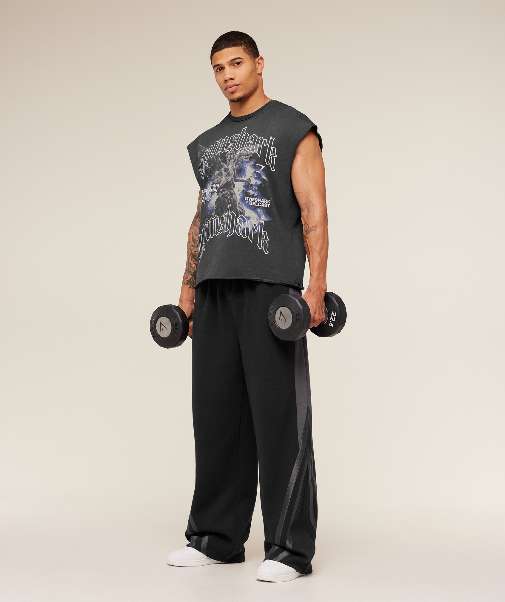Gymshark x Carlos Belcast Cut off Tee - Onyx Grey
