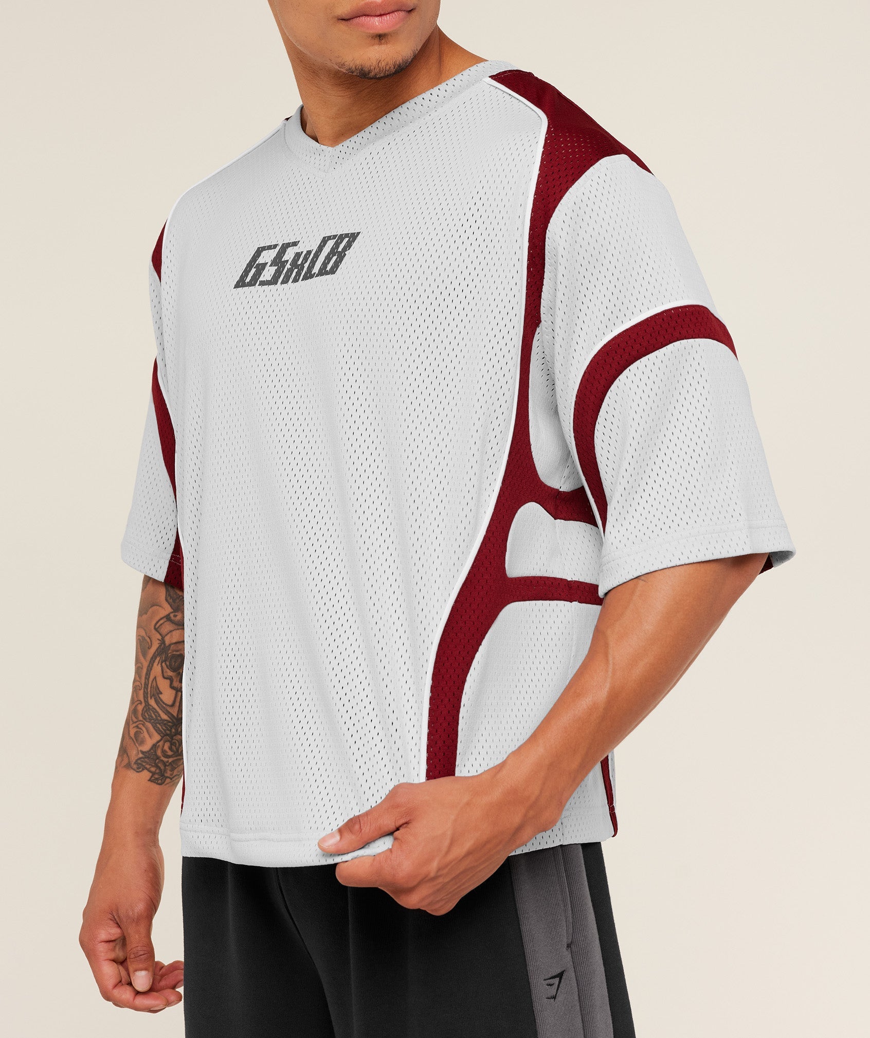 Gymshark x Carlos Belcast Mesh Jersey - Light Grey