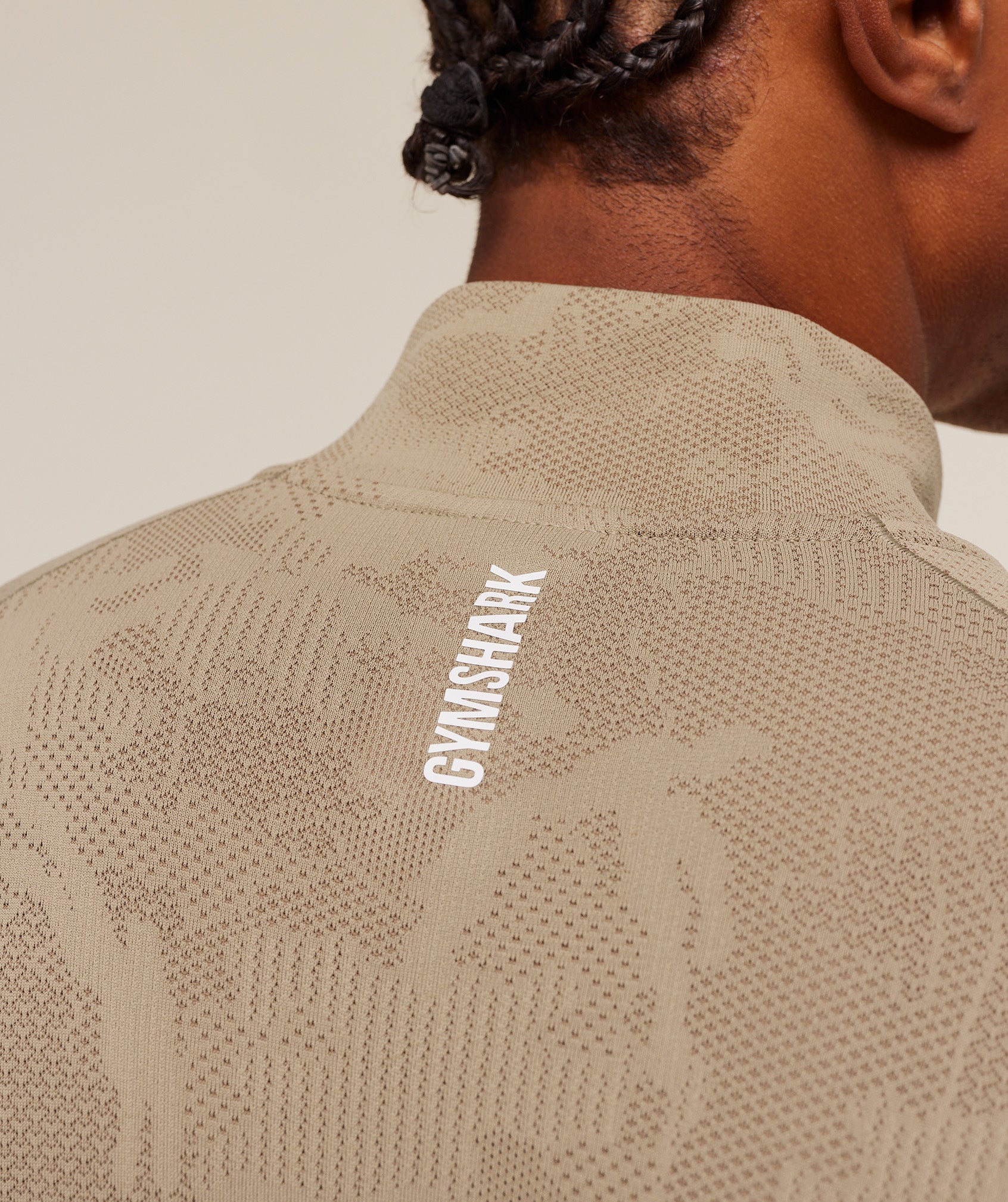 Gymshark Geo Seamless 1/4 Zip - Cement Brown/Soul Brown