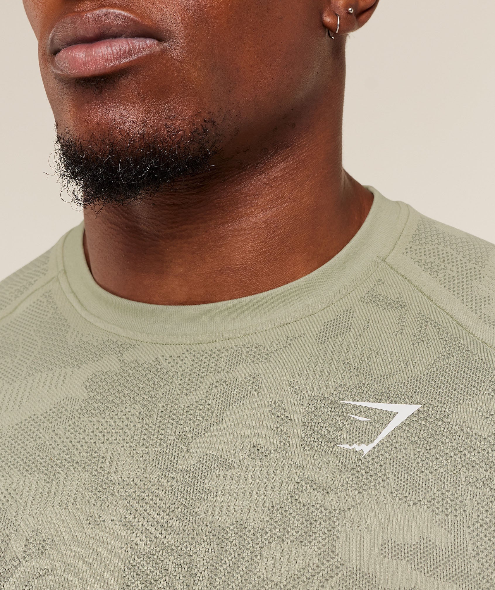 Gymshark Geo Seamless T-Shirt - Haze Green / Unit Green