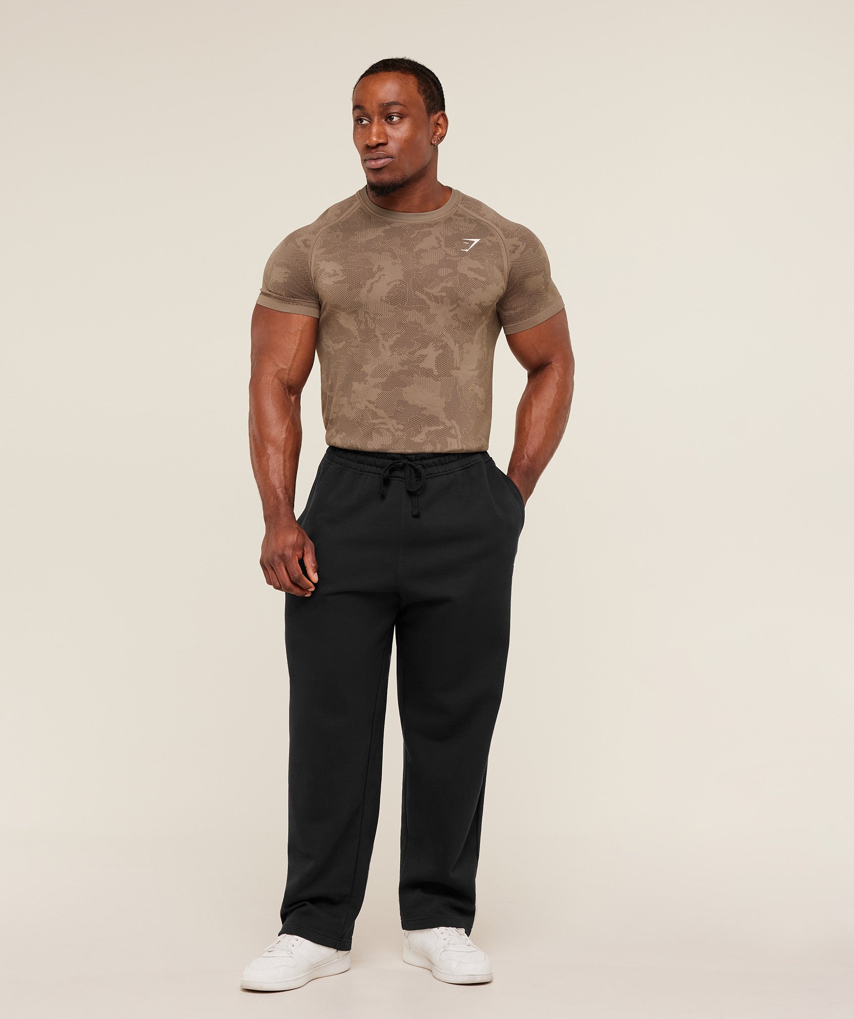 Gymshark Geo Seamless T-Shirt - Lifestyle Brown / Archive Brown