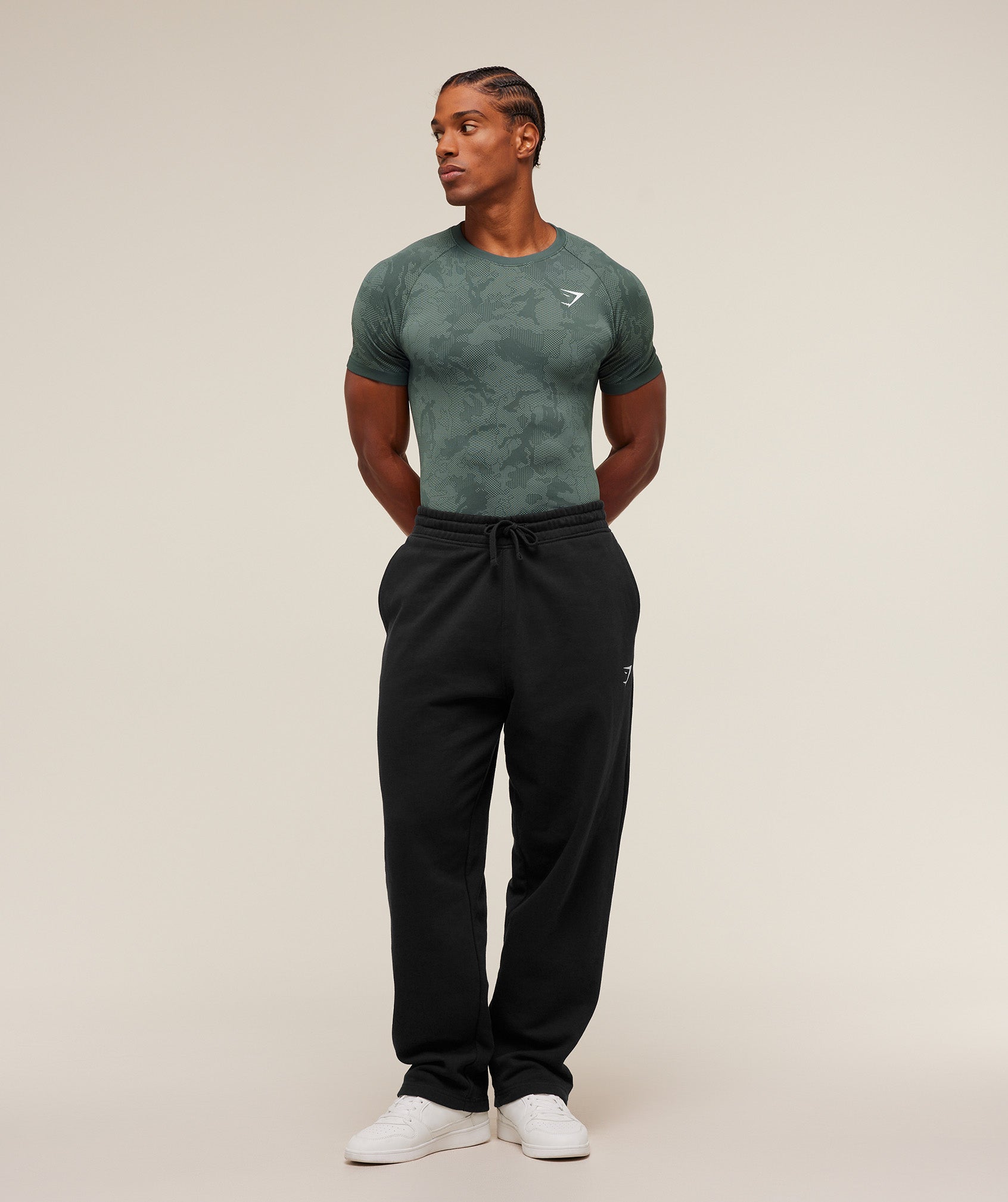 Gymshark Geo Seamless T-Shirt - Slate Teal/Denim Grey