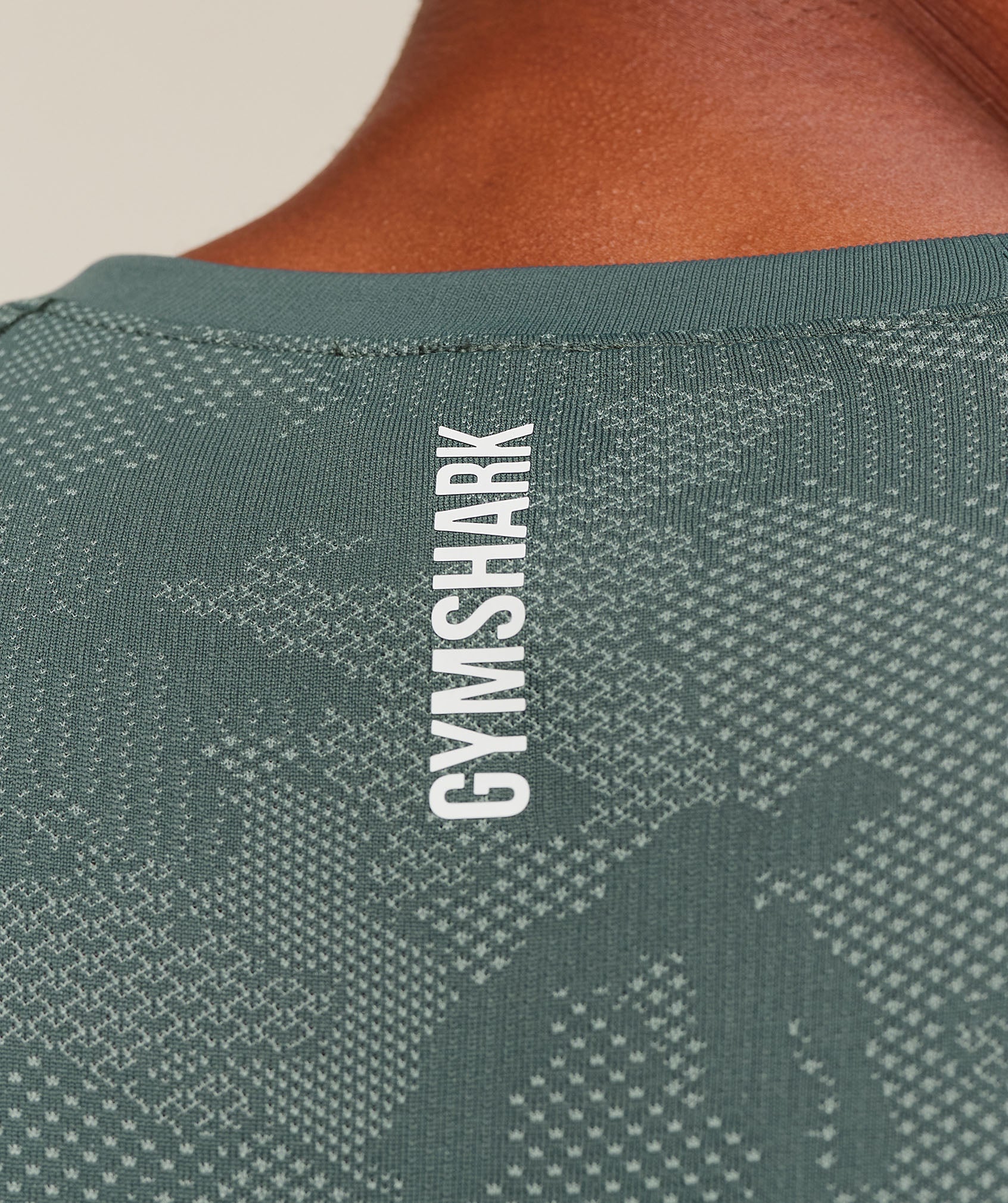Gymshark Geo Seamless T-Shirt - Slate Teal/Denim Grey