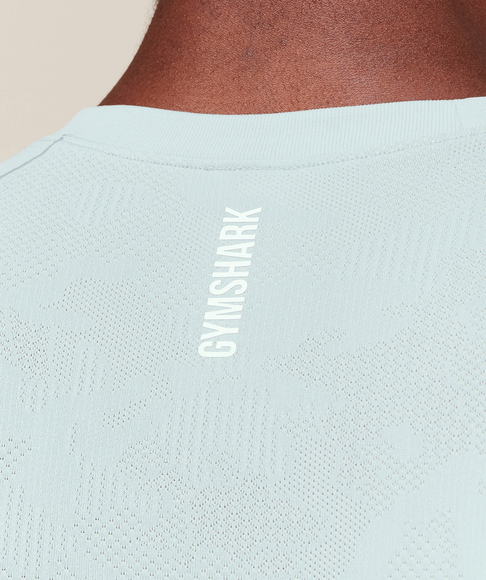 Gymshark Geo Seamless T-Shirt - Smoke Blue/Soft White