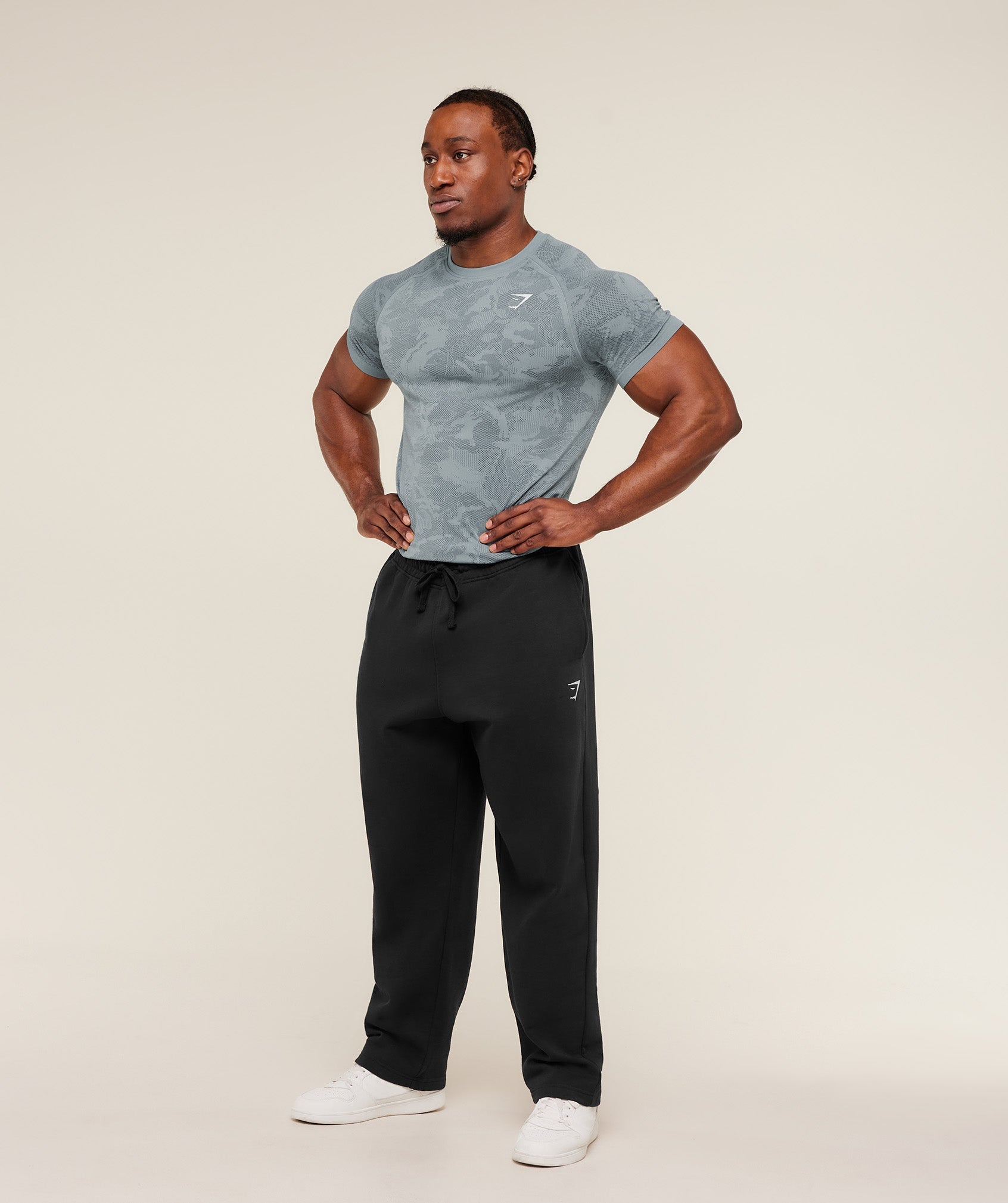 Gymshark Geo Seamless T-Shirt - Storm Blue / Stealth Blue