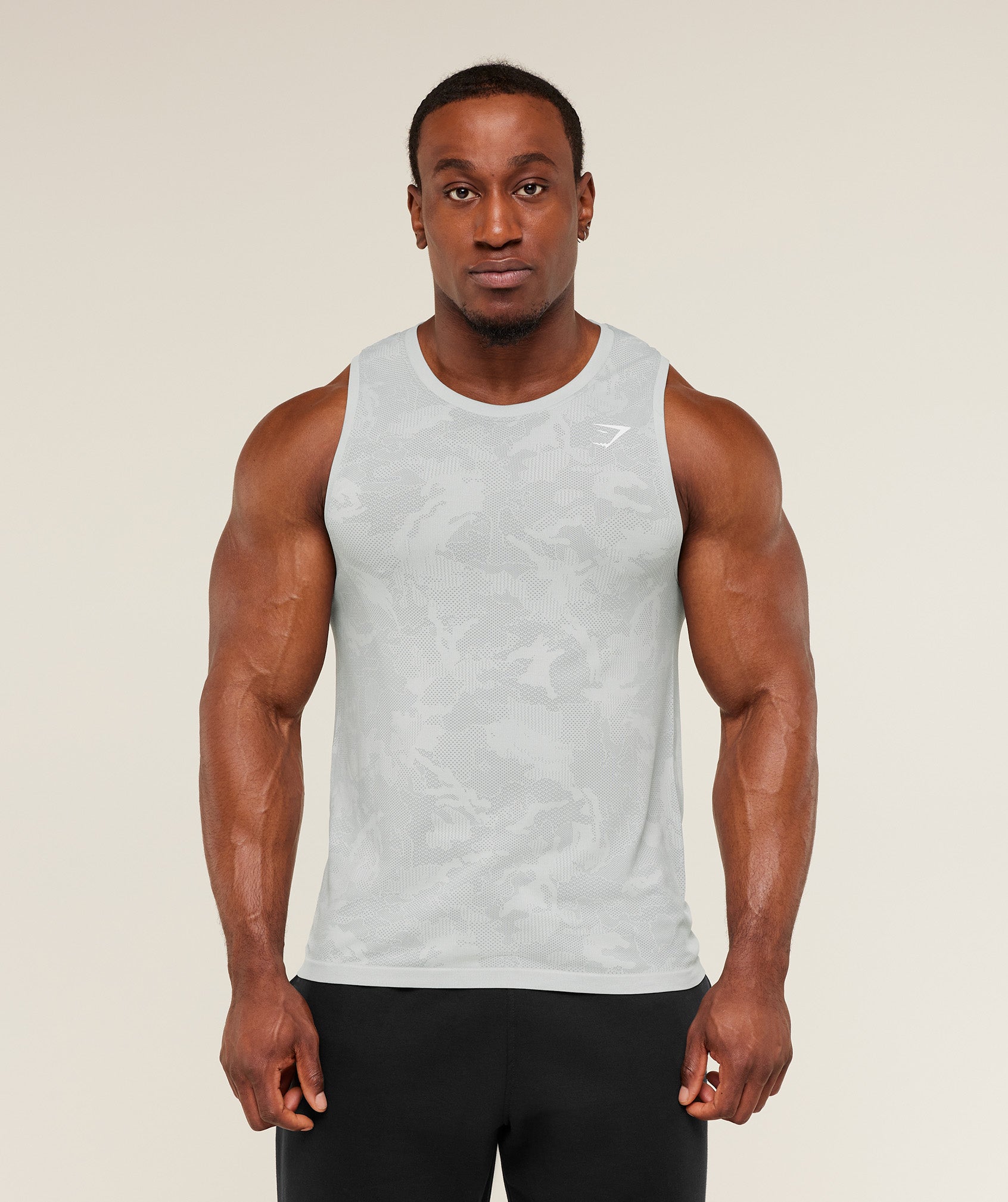 Gymshark Geo Seamless Tank - Light Grey/Smokey Grey