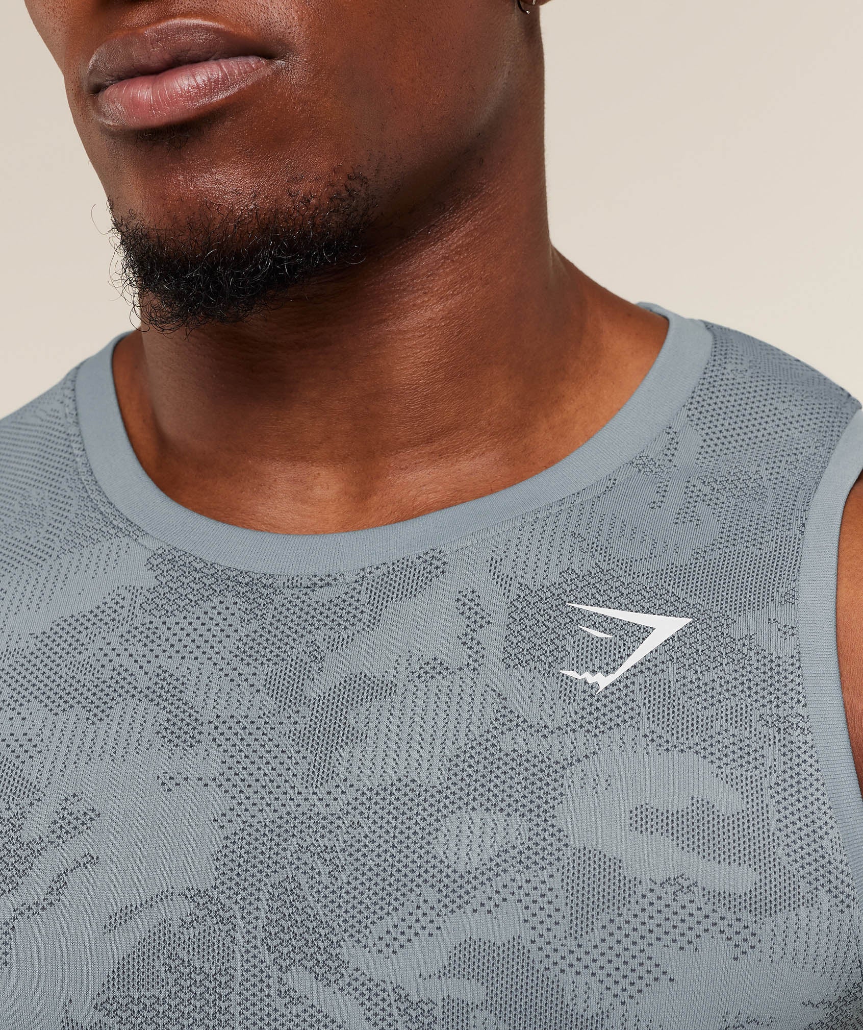 Gymshark Geo Seamless Tank - Storm Blue / Stealth Blue