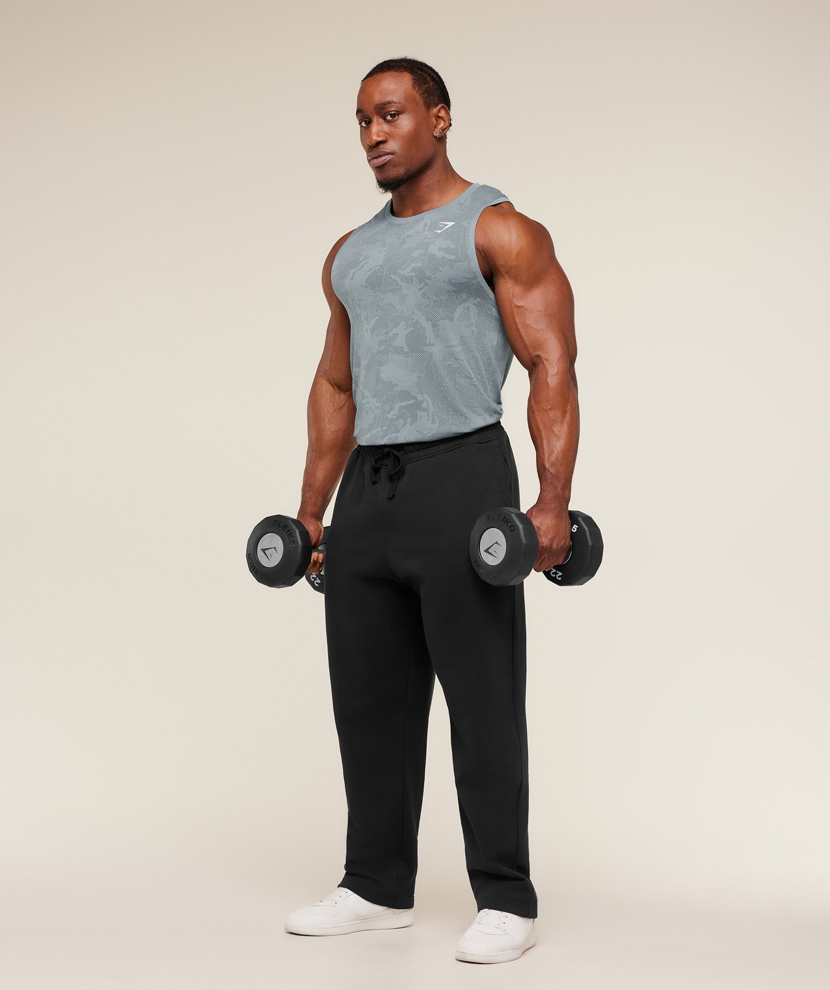 Gymshark Geo Seamless Tank - Storm Blue / Stealth Blue