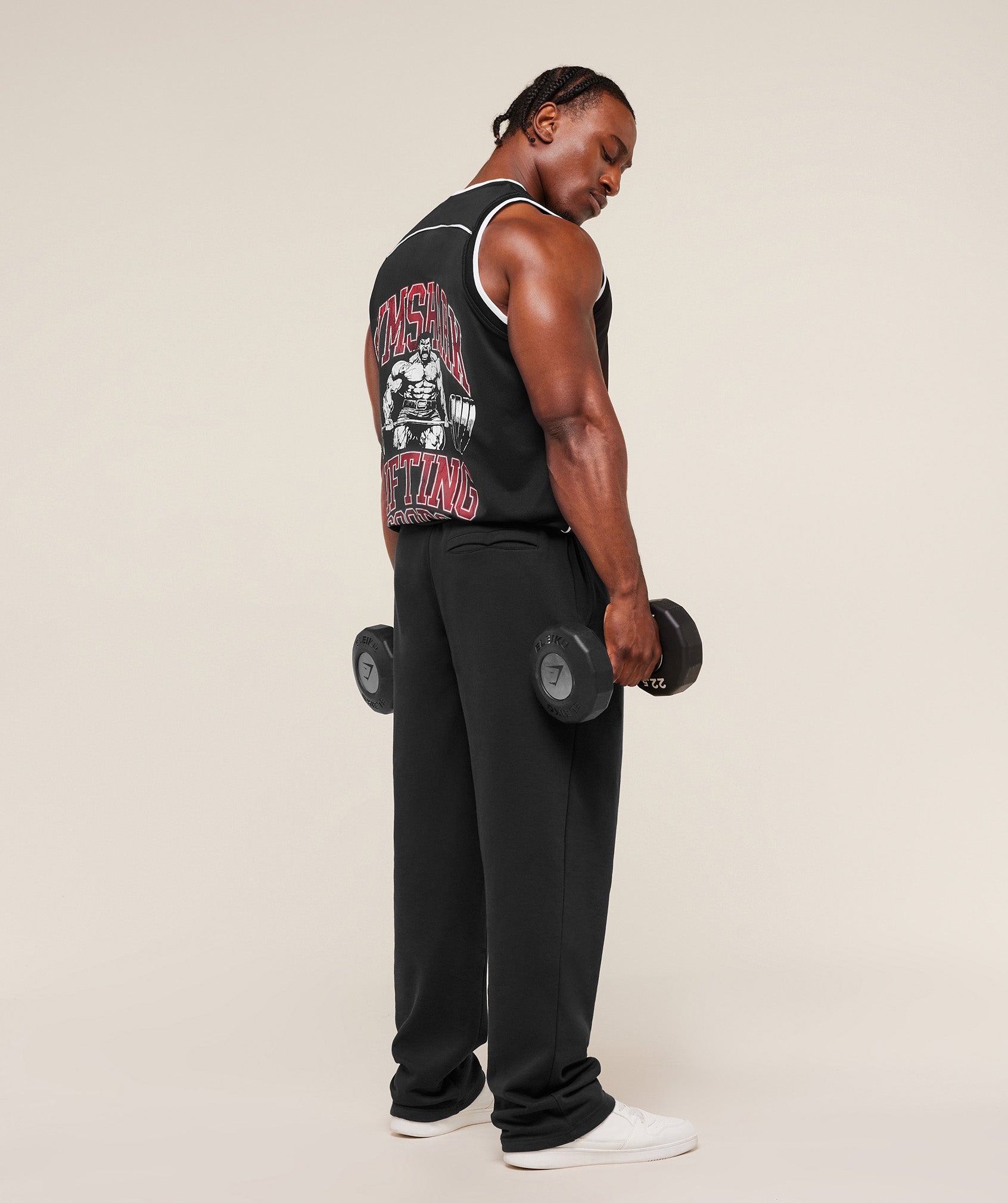 Gymshark Graphic Basketball Mesh Tank - Black