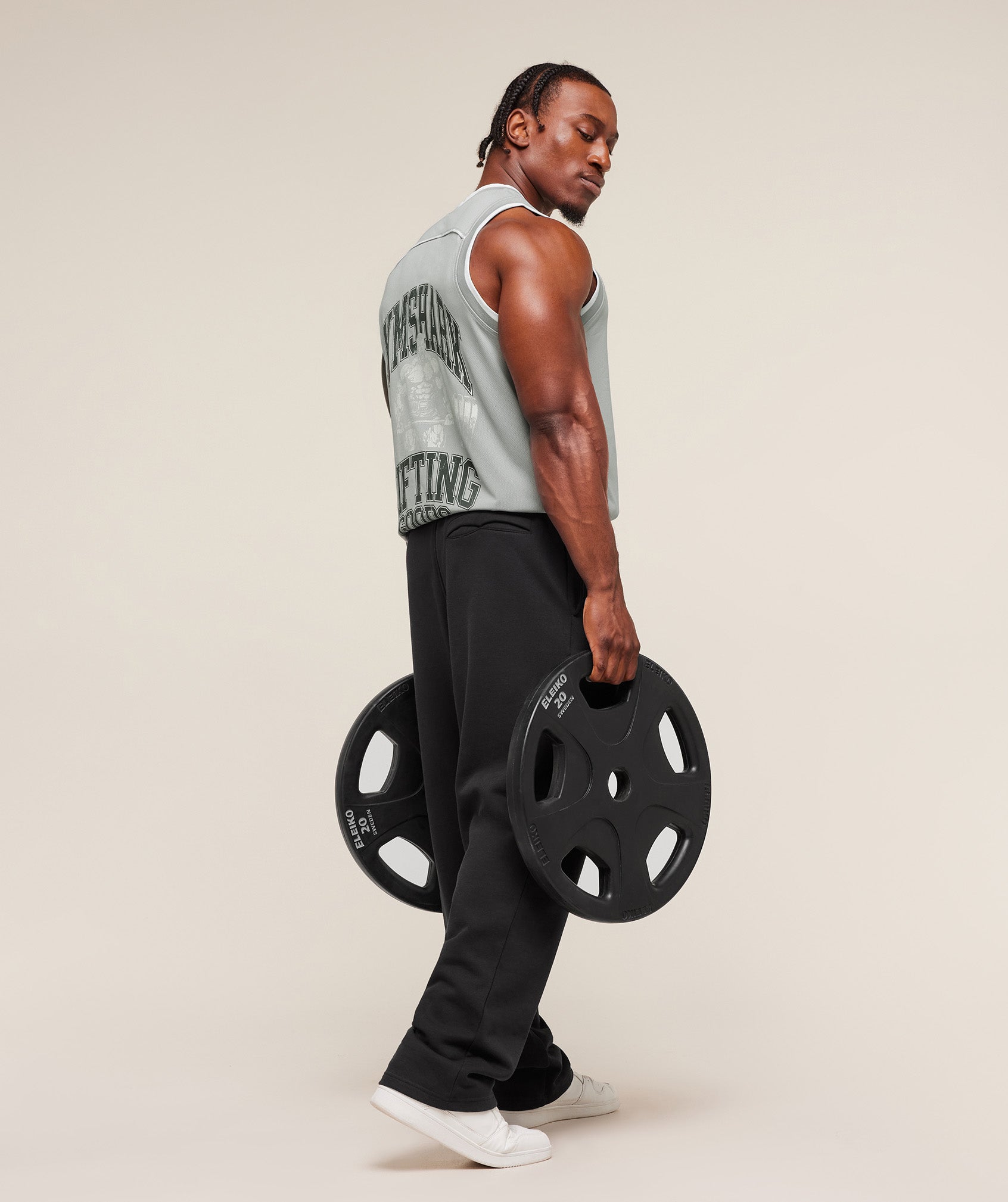 Gymshark Graphic Basketball Mesh Tank - Silver Grey