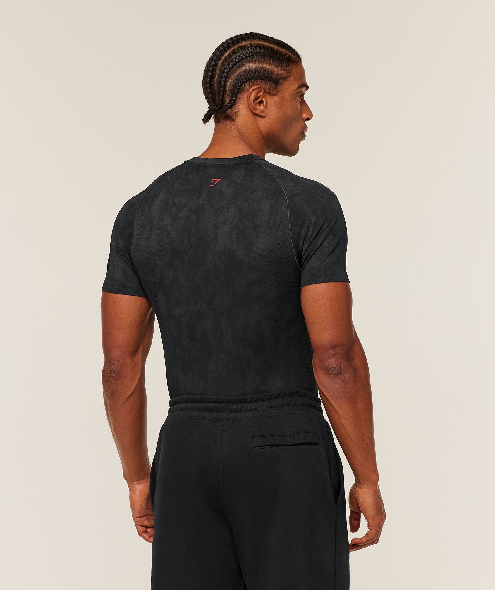 Gymshark Grunge Seamless T-Shirt - Black/Onyx Grey