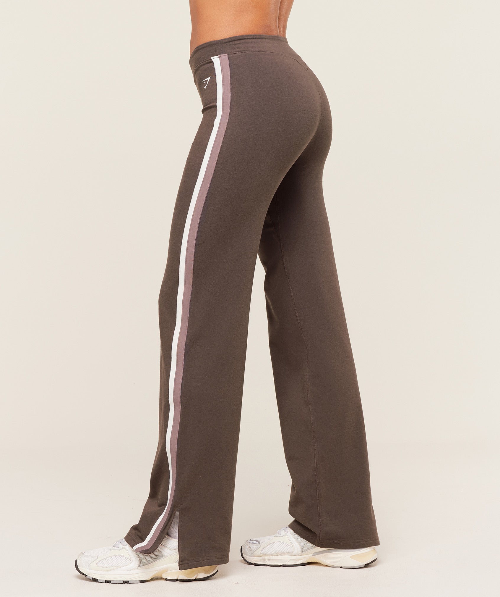 Gymshark Piping Wide Leg Pant - Walnut Brown/Chestnut Pink/Soft White