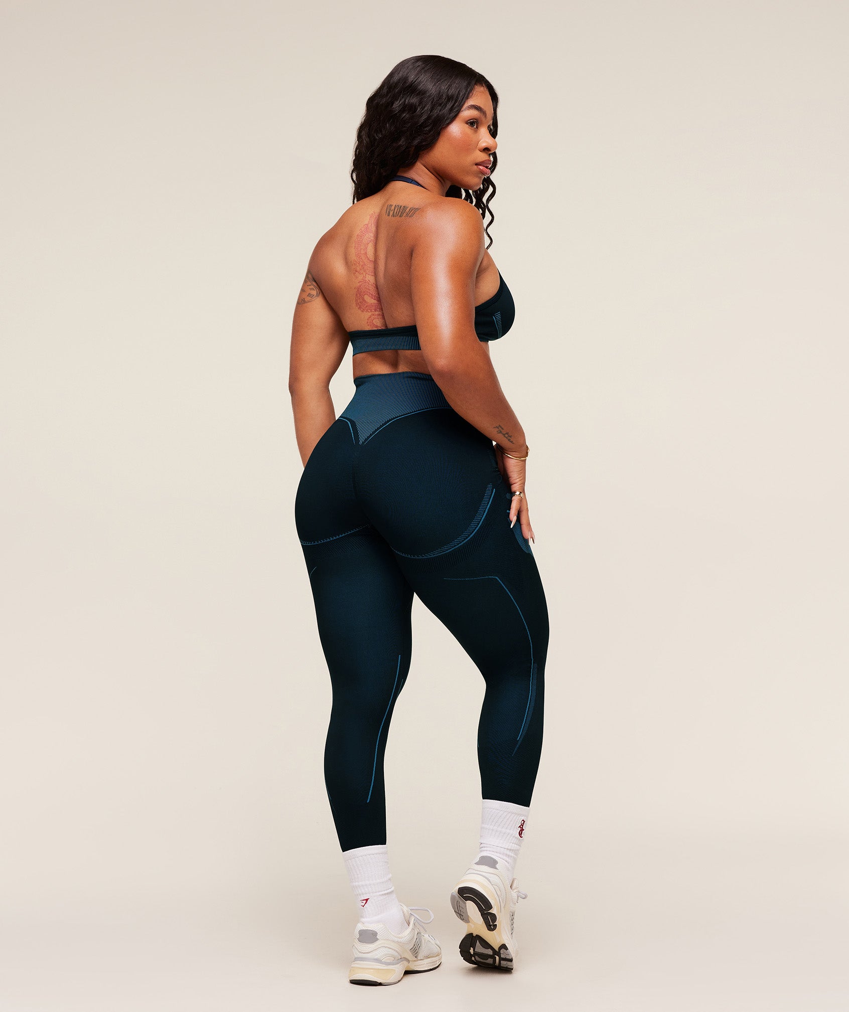 Gymshark x Analis Seamless Leggings - Midnight Blue/Lats Blue