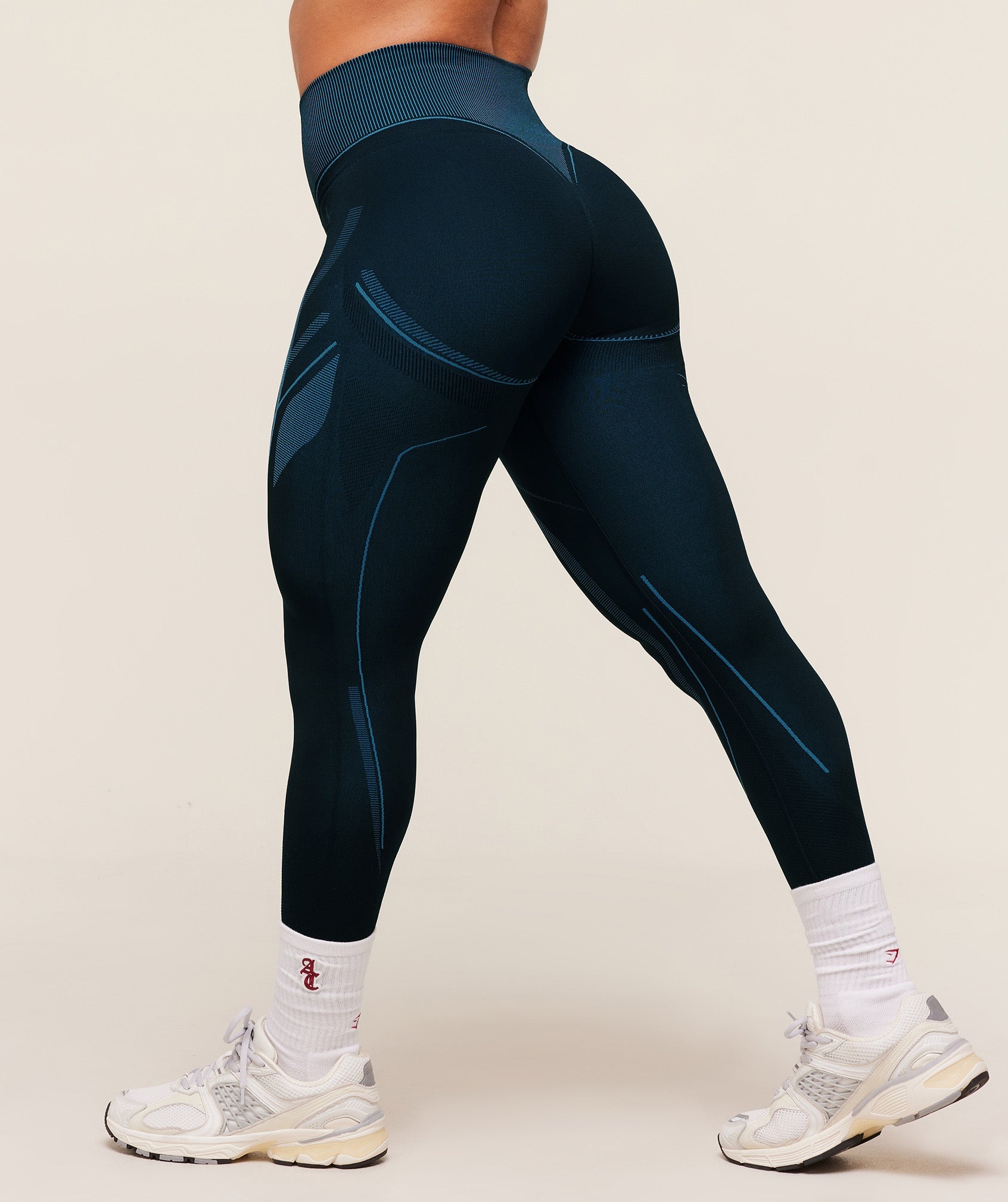 Gymshark x Analis Seamless Leggings - Midnight Blue/Lats Blue