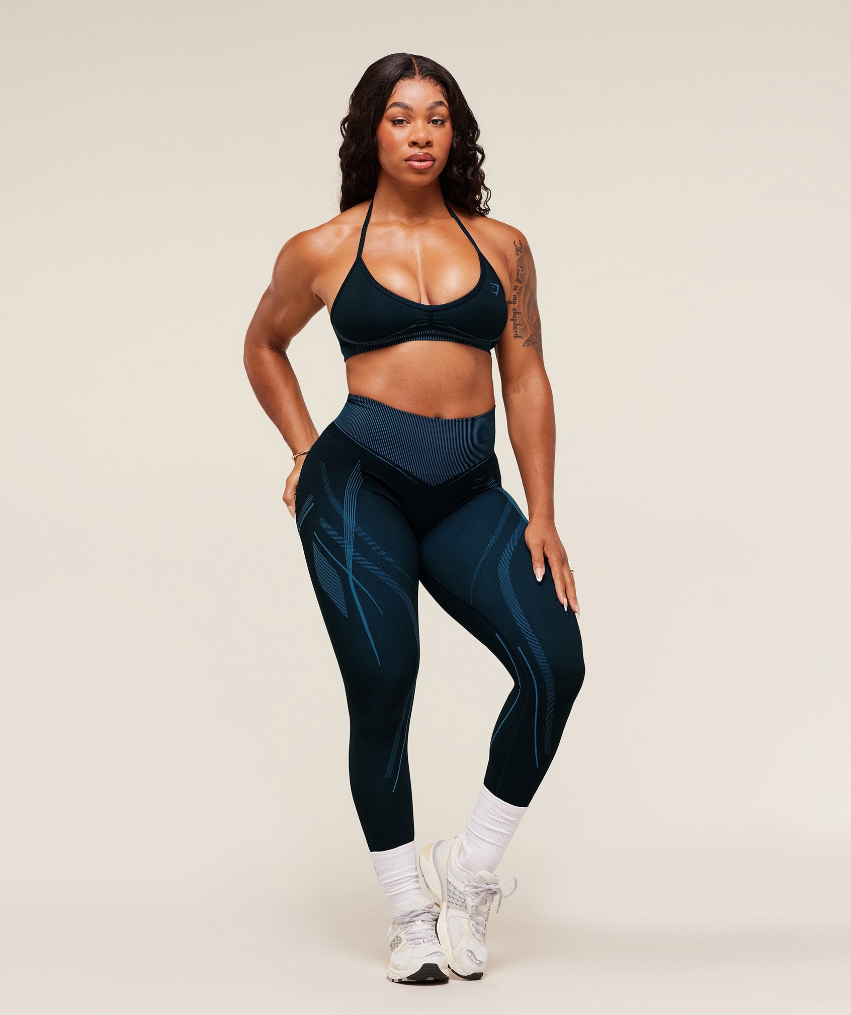 Gymshark x Analis Seamless Sports Bra - Midnight Blue/Lats Blue