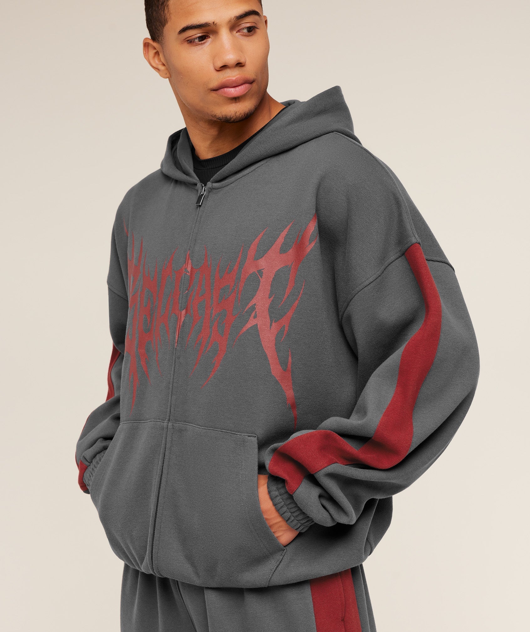 Gymshark x Carlos Belcast Zip Up Hoodie - Onyx Grey