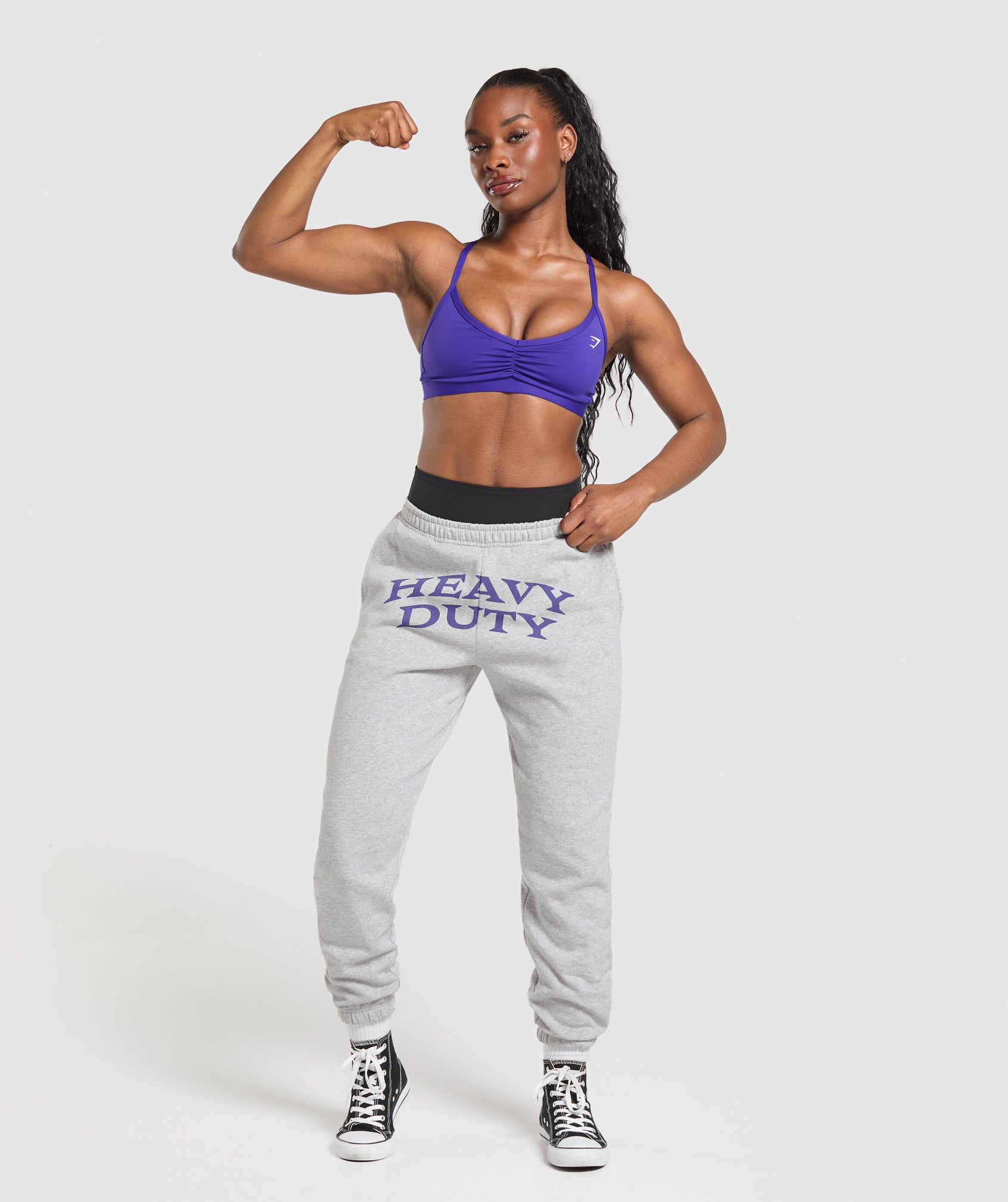 Gymshark Heavy Duty Graphic Loopback Jogger - Light Grey Core Marl