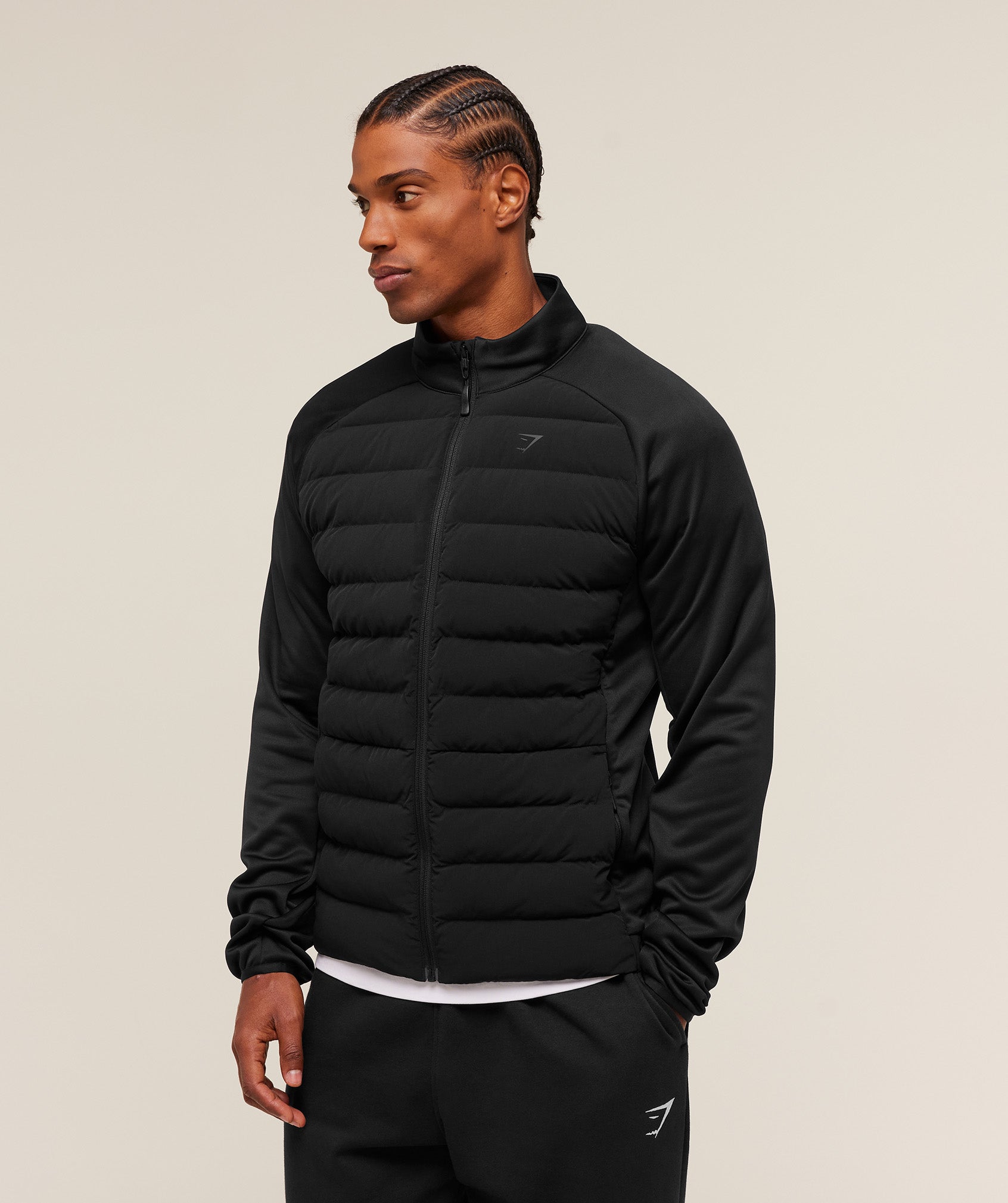 Gymshark Hybrid Quilted Jacket - Black