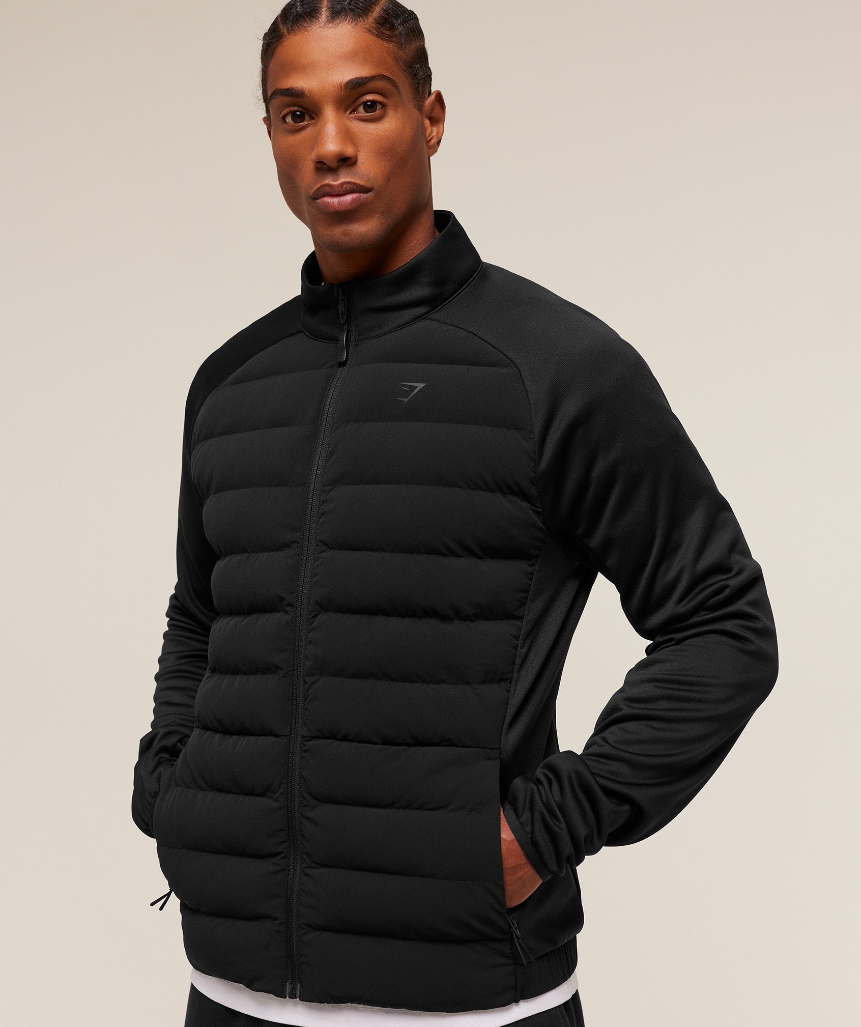 Gymshark Hybrid Quilted Jacket - Black