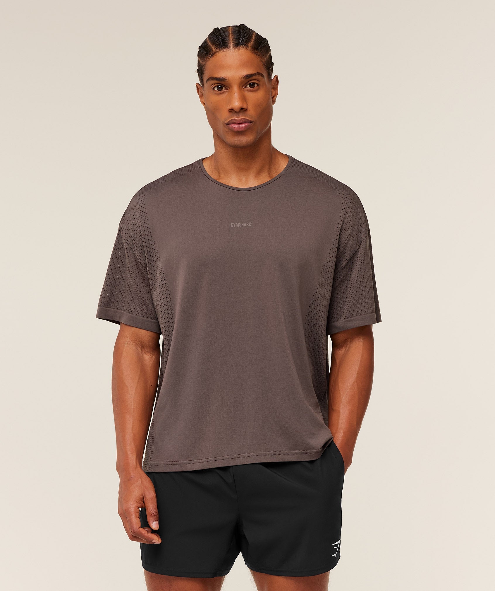 Gymshark Distance Seamless T-Shirt - Cool Brown / Cool Brown