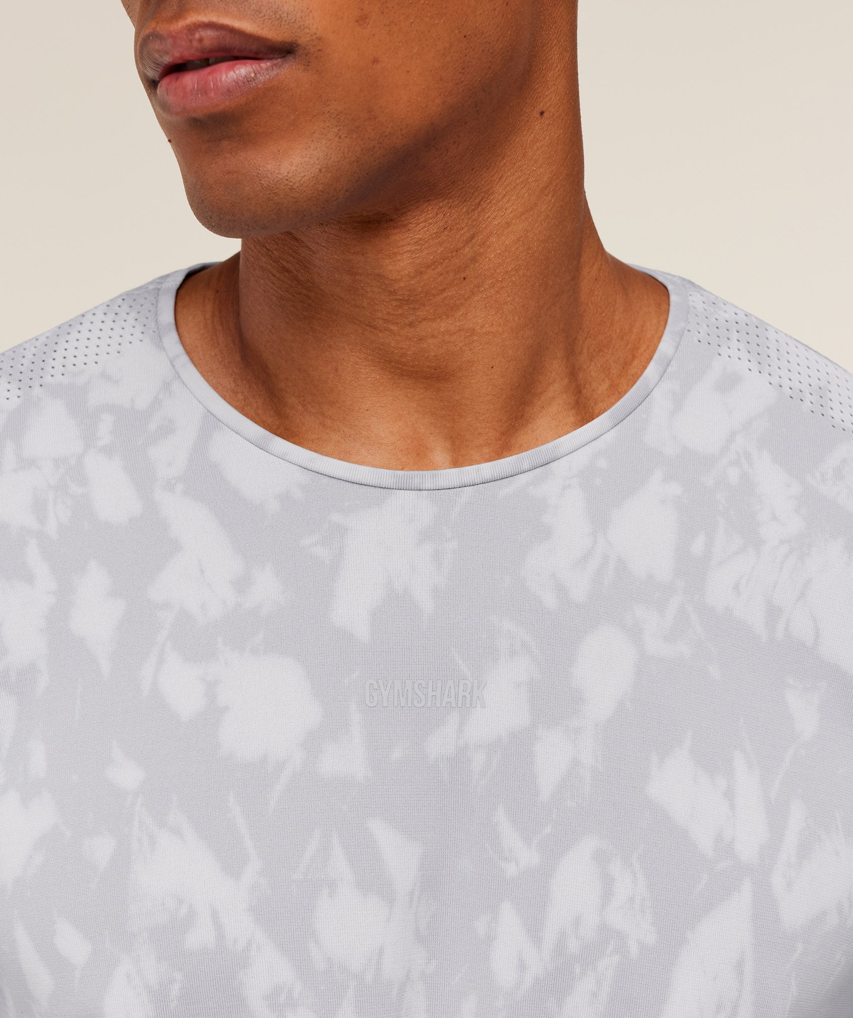 Gymshark Distance Seamless T-Shirt - Light Grey / Light Grey / ACID WASH
