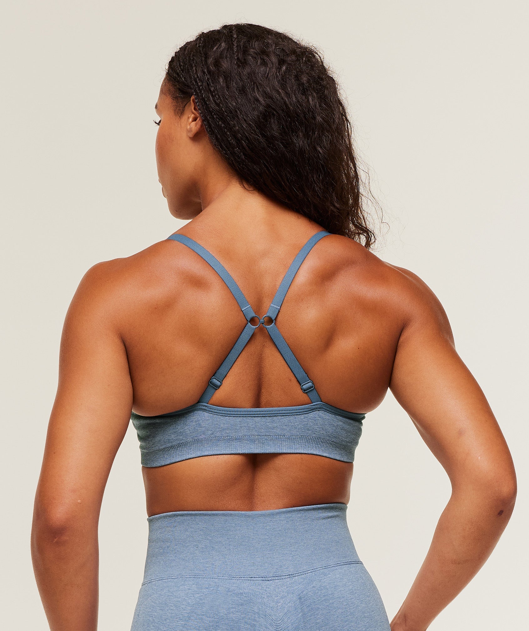 Gymshark Lift Seamless Sports Bra - Worn Blue/Peri Blue Marl