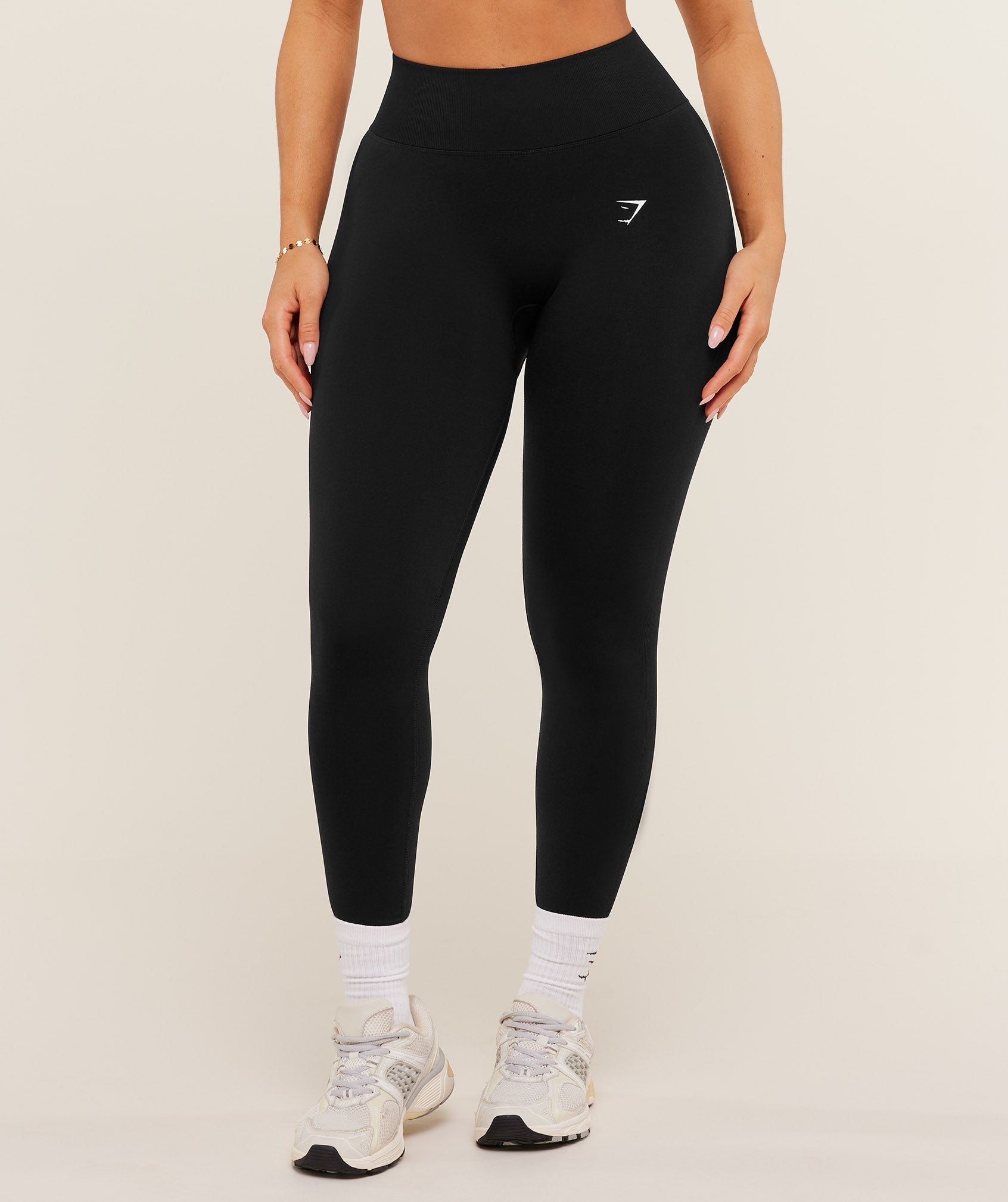 Gymshark Lift Seamless Leggings - Black/Black Marl
