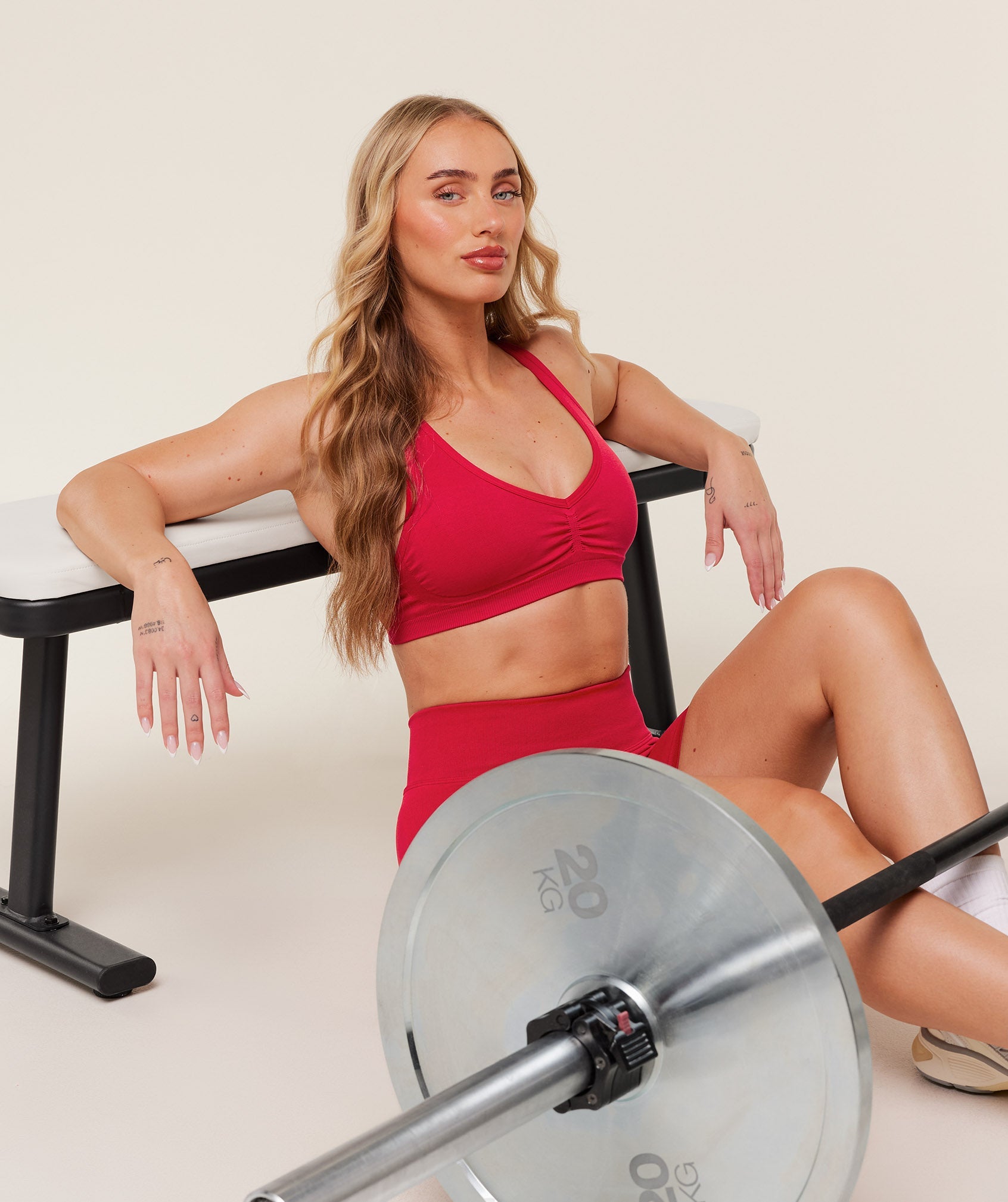 Gymshark Lift Seamless Sports Bra - Carmine Red