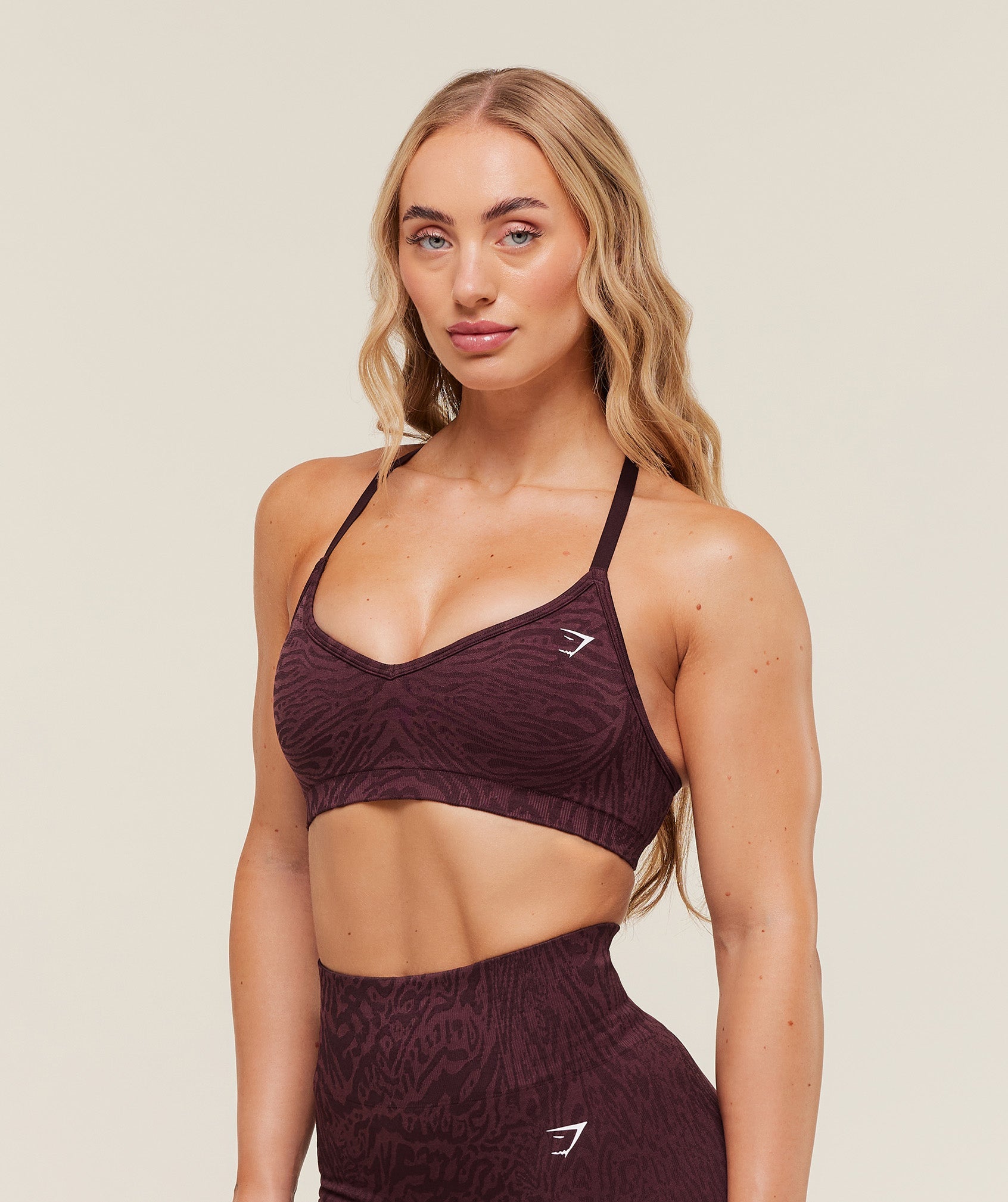 Gymshark Adapt Animal Seamless Sports Bra - Cherry Purple/Reset Pink