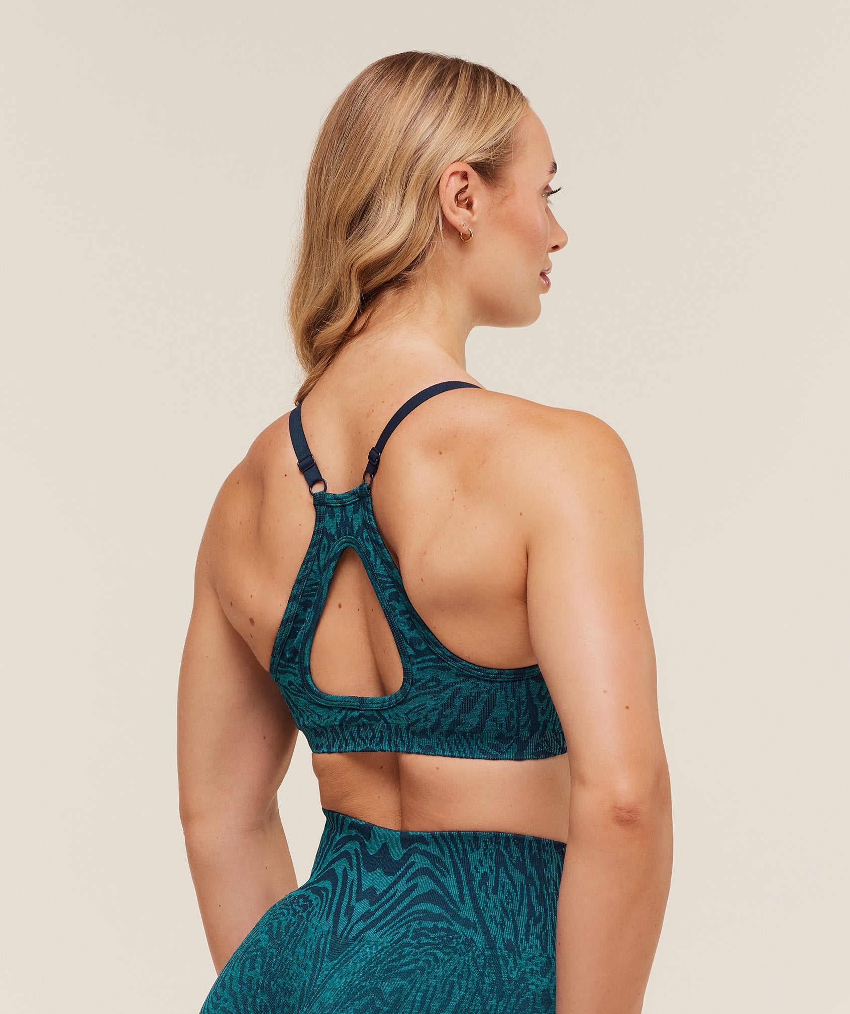 Gymshark Adapt Animal Seamless Sports Bra - Navy/Brand Blue