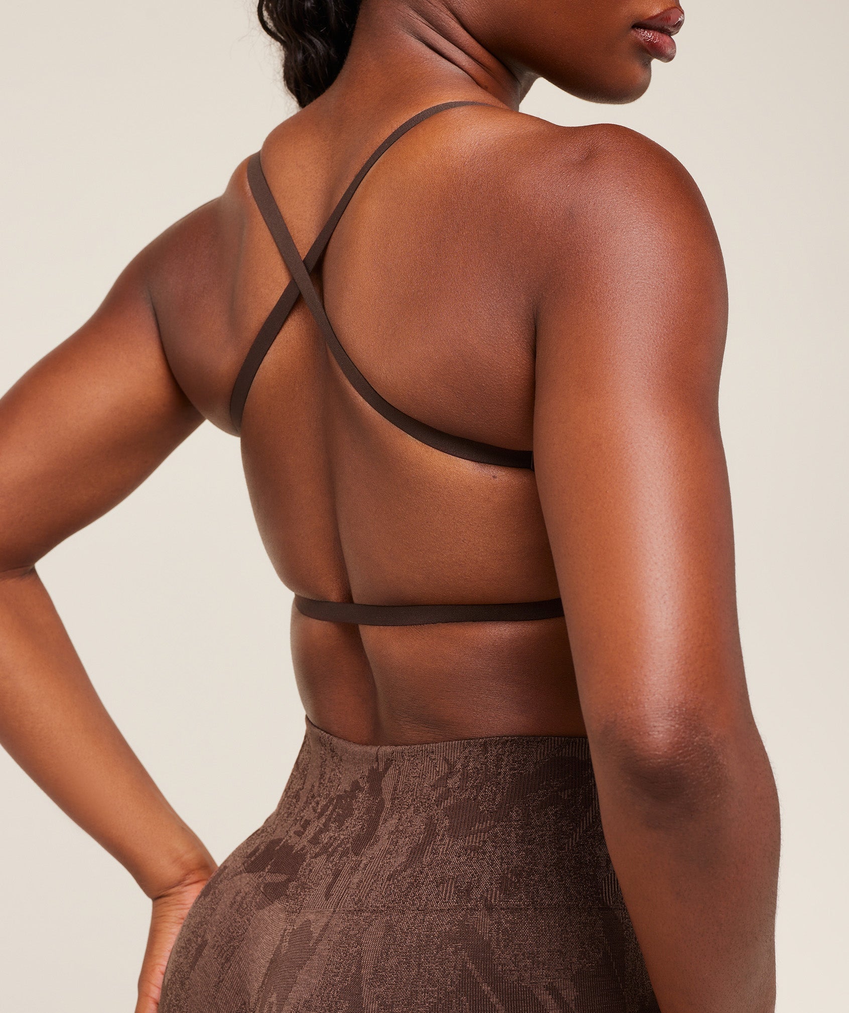 Gymshark Adapt Camo Cross Back Sports Bra - Archive Brown/Soft Brown