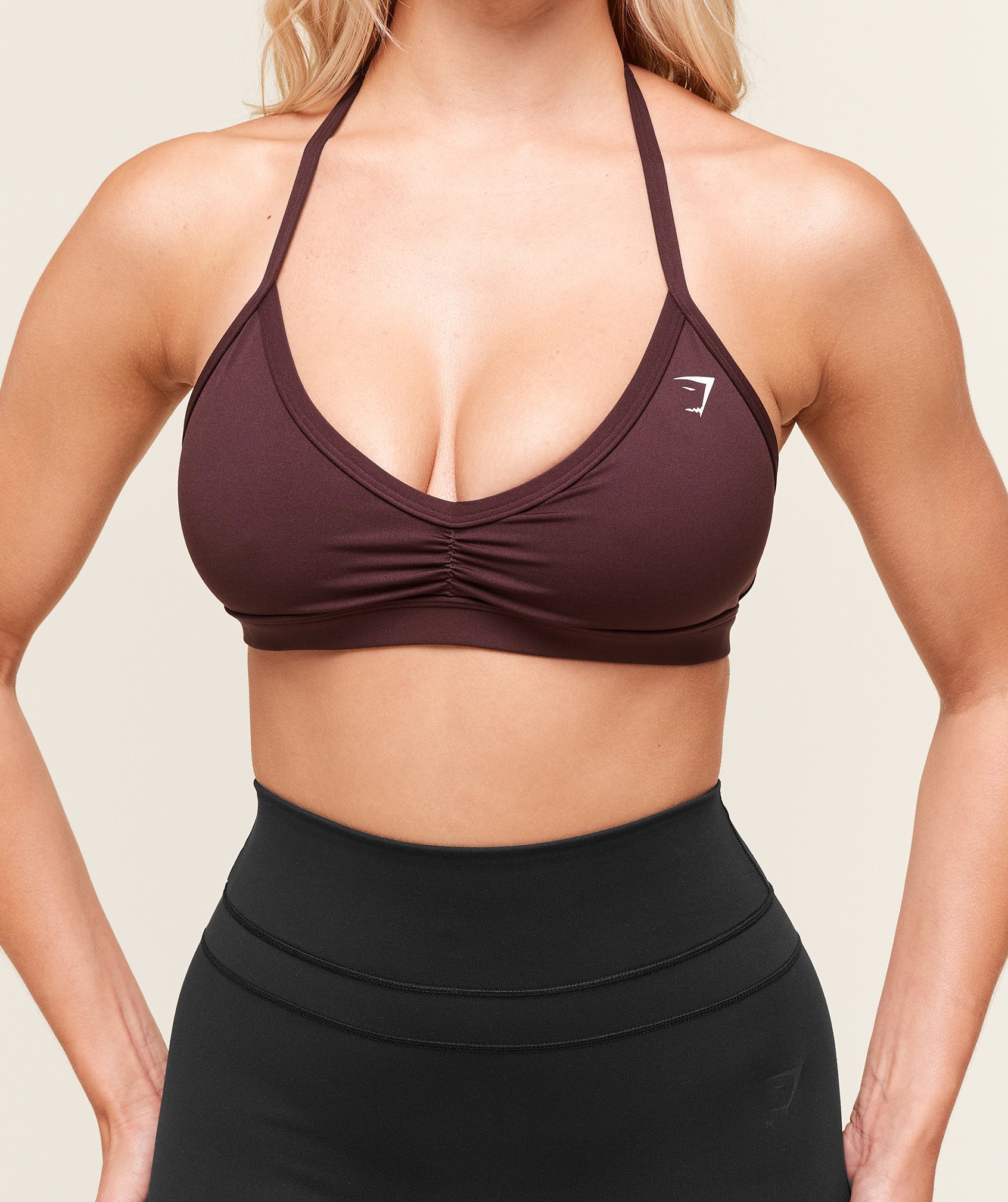 Gymshark Minimal Halterneck Sports Bra - Cherry Purple